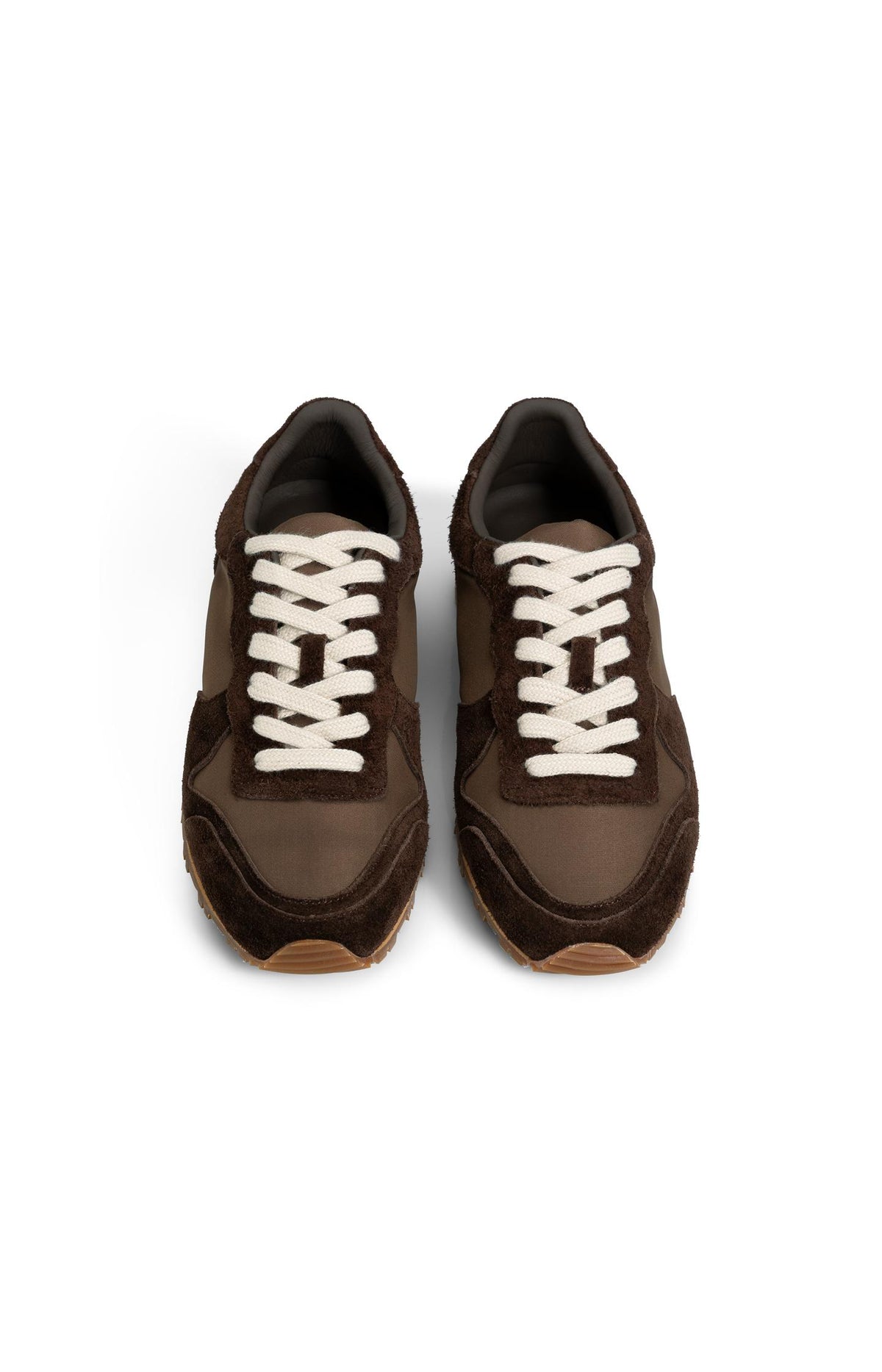 Suede sneakers with contrasting details - Cocoa Brown