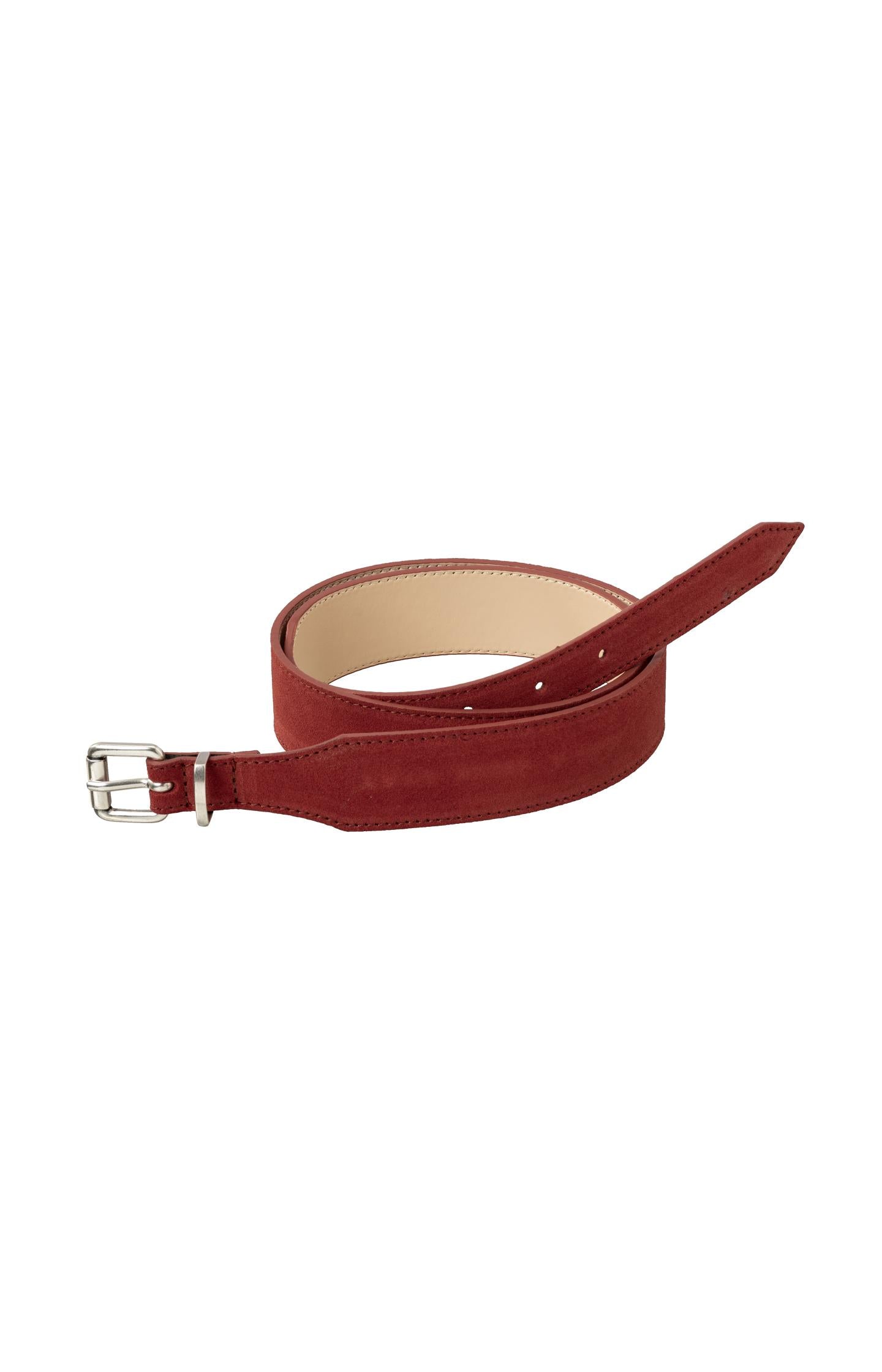 Suede waist belt with square clasp - Arabian Spice Red - Type: product