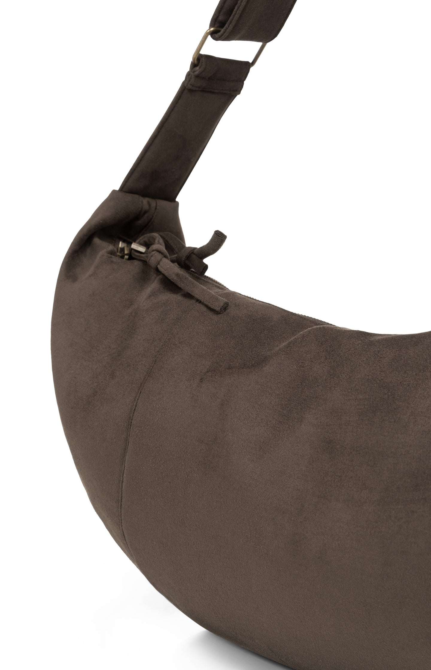 Suedine crossbody bag with zip