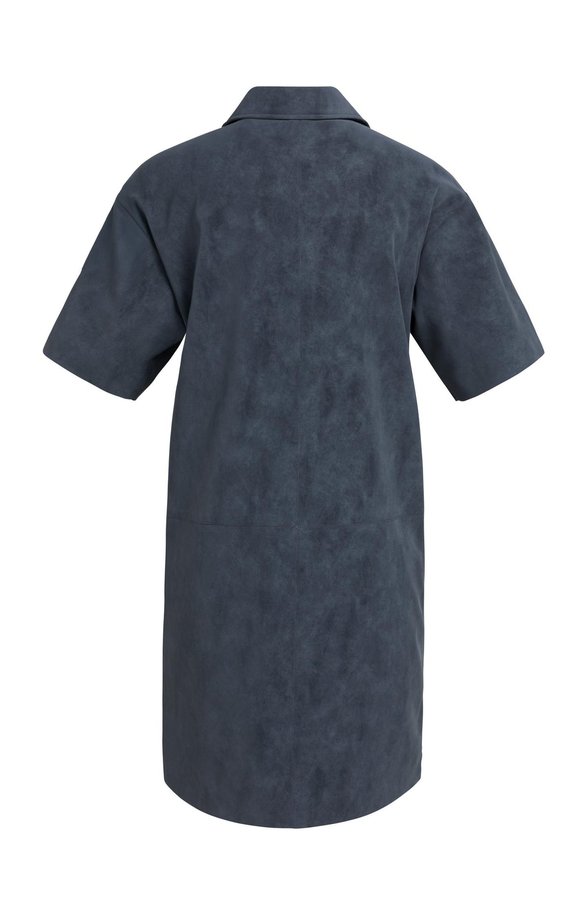 Suedine dress with short sleeves