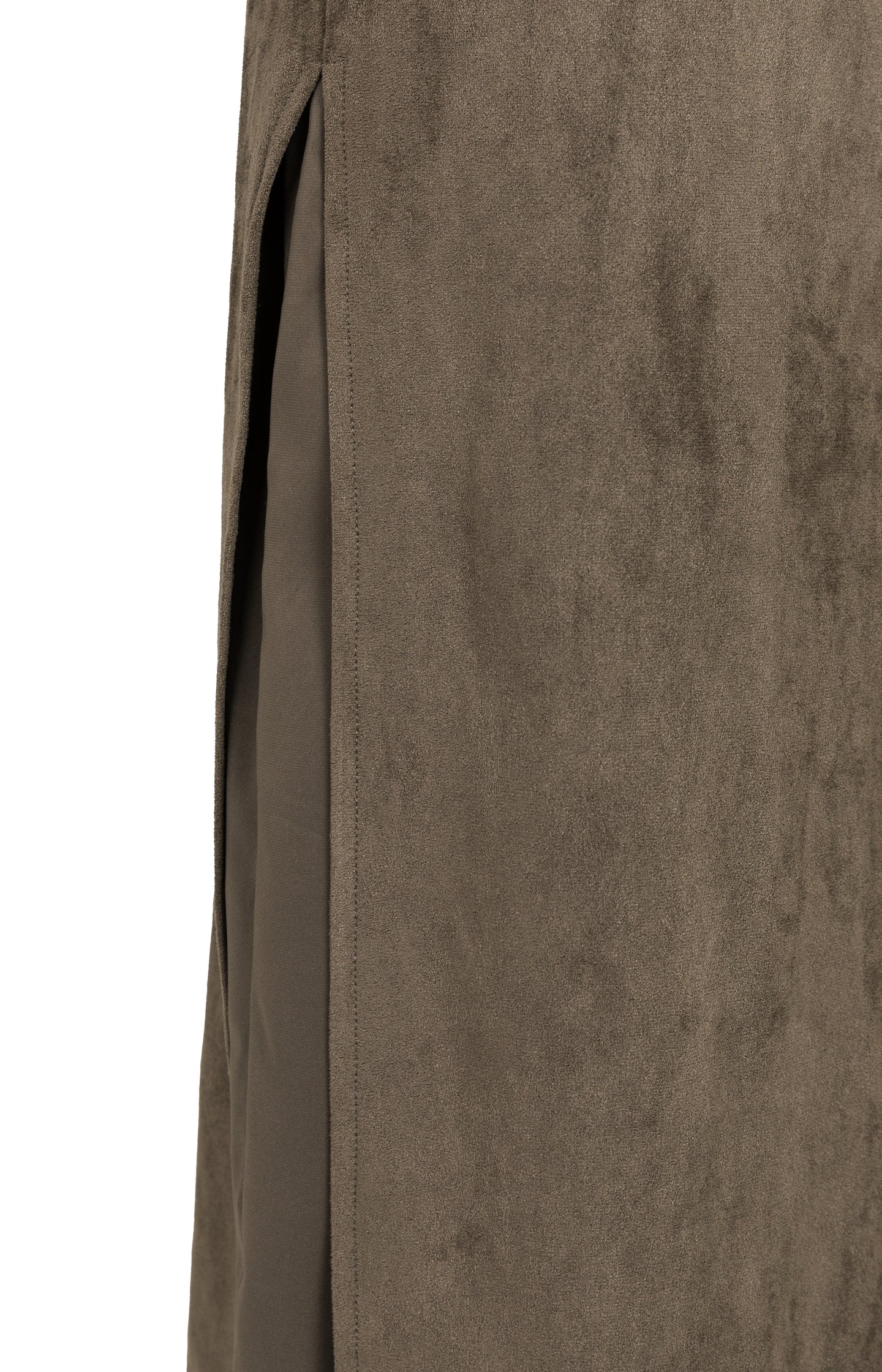 Suedine skirt with layered detail