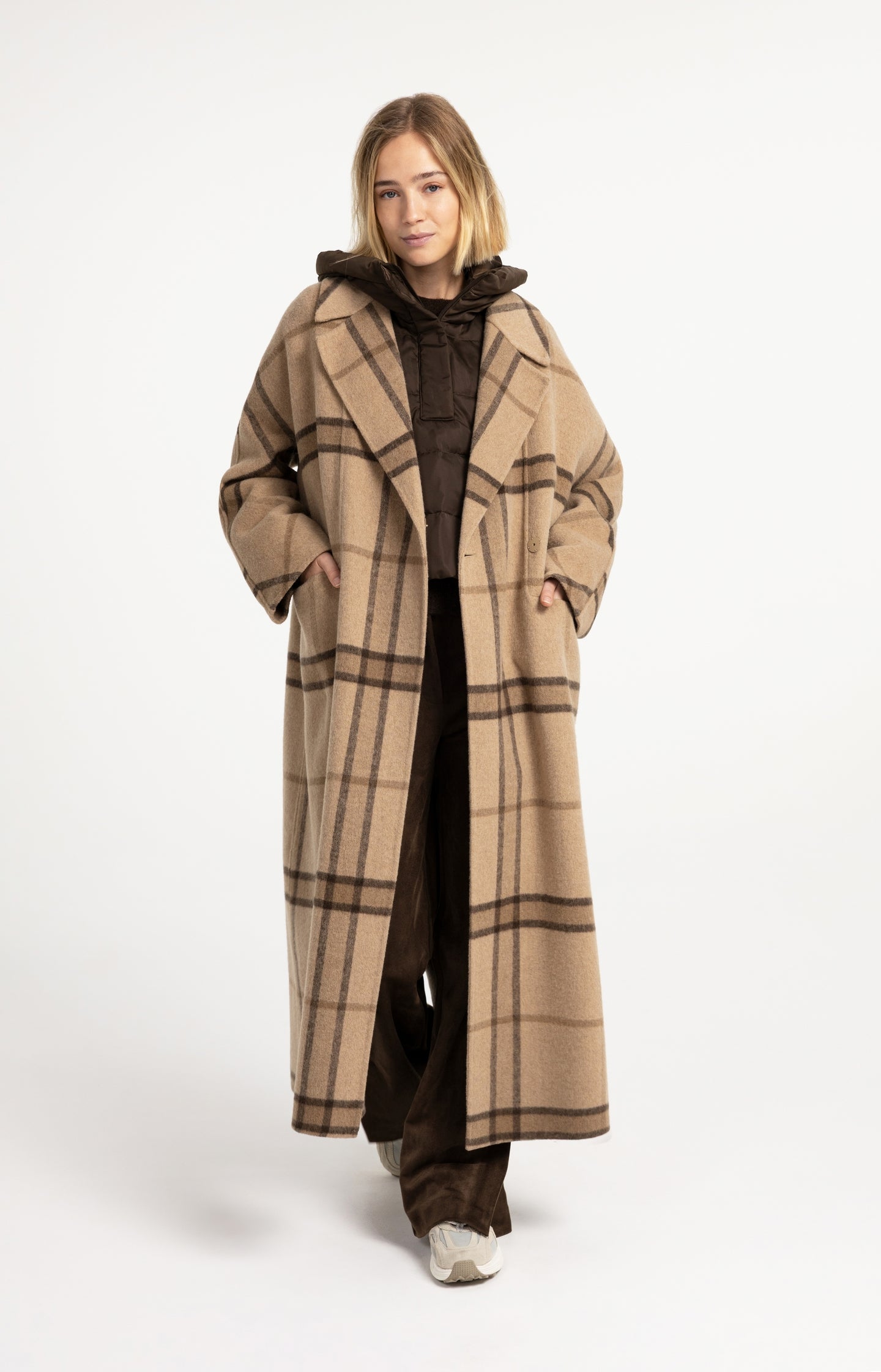 Suedine wide leg trousers