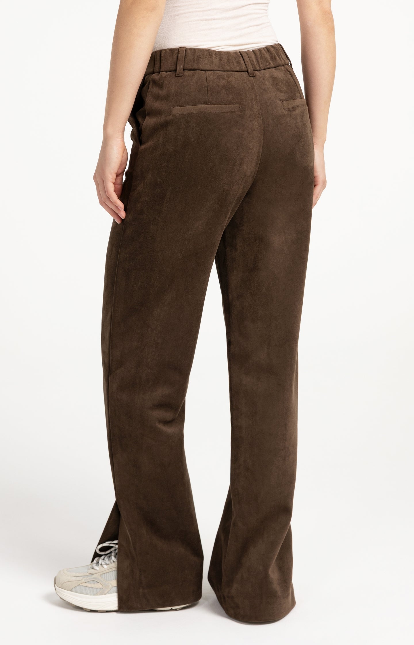 Suedine wide leg trousers