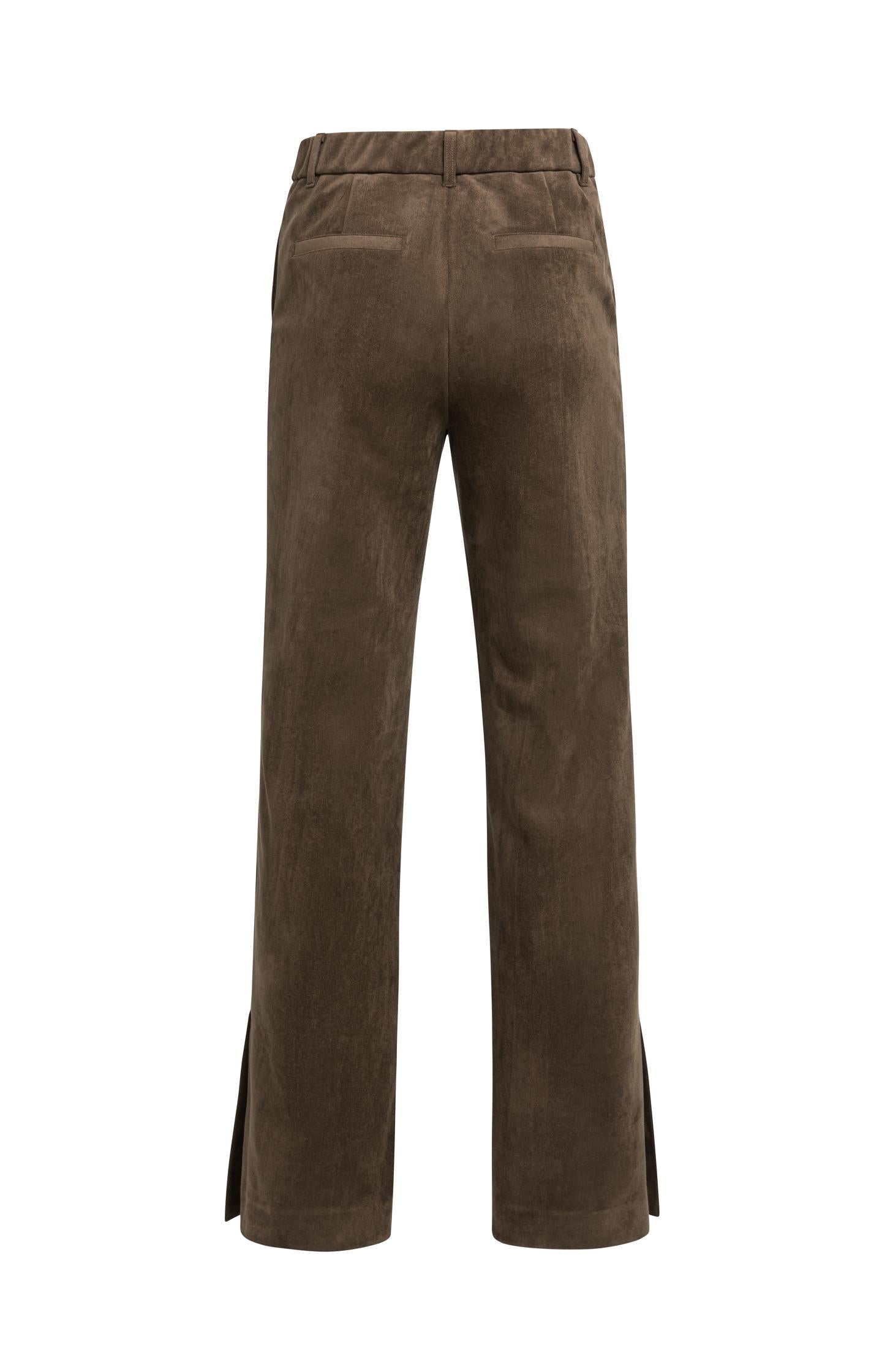 Suedine wide leg trousers