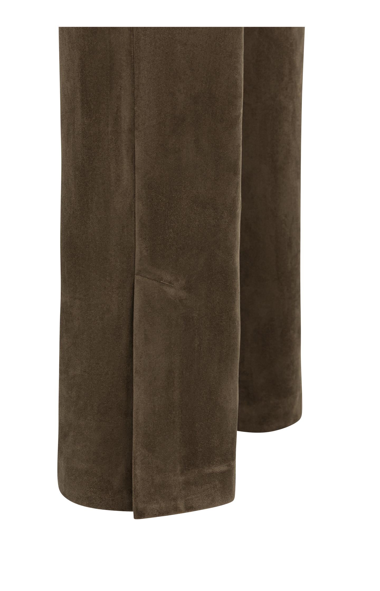 Suedine wide leg trousers