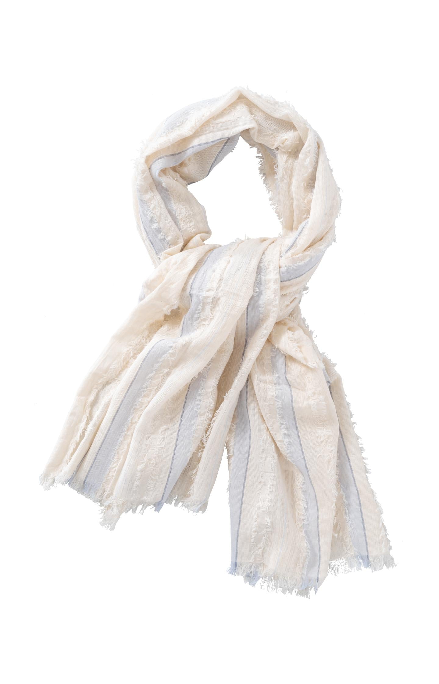 Summer scarf with stripes and frill details - Type: product