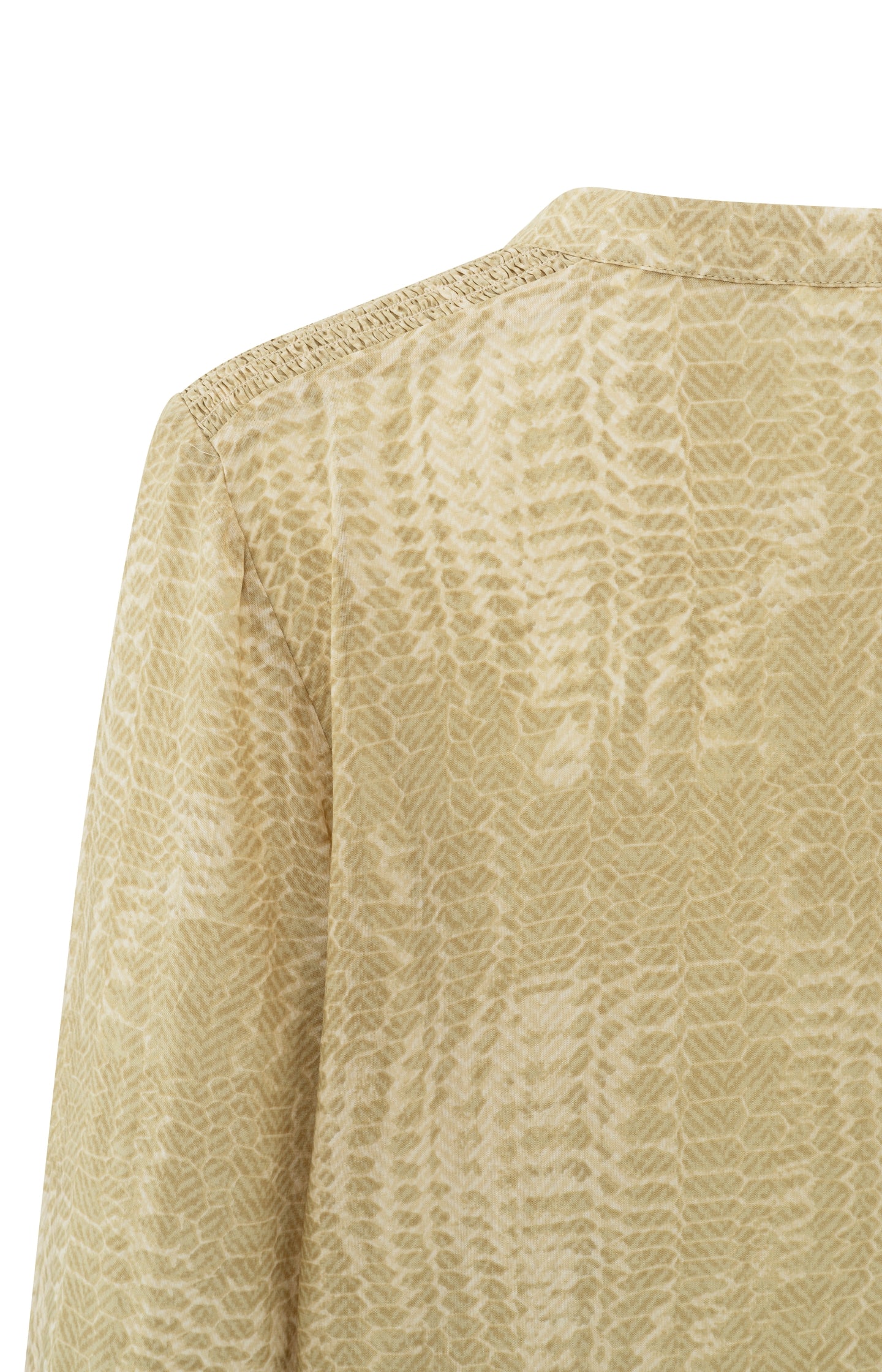 Supple top with V-neck, long sleeves and snake print - Eucalyptus Green Dessin