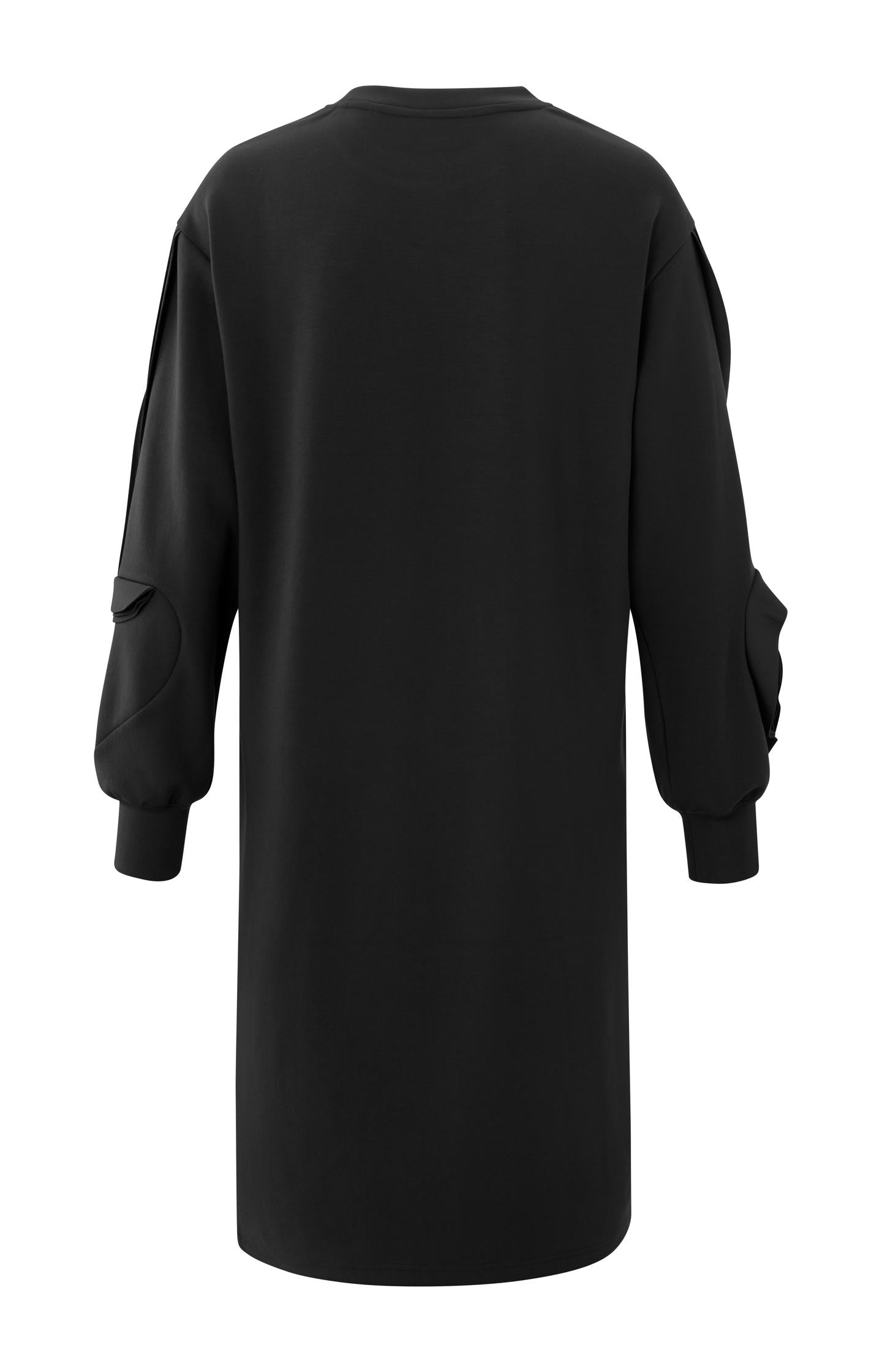 Sweat dress with a round neck and long detailed sleeves