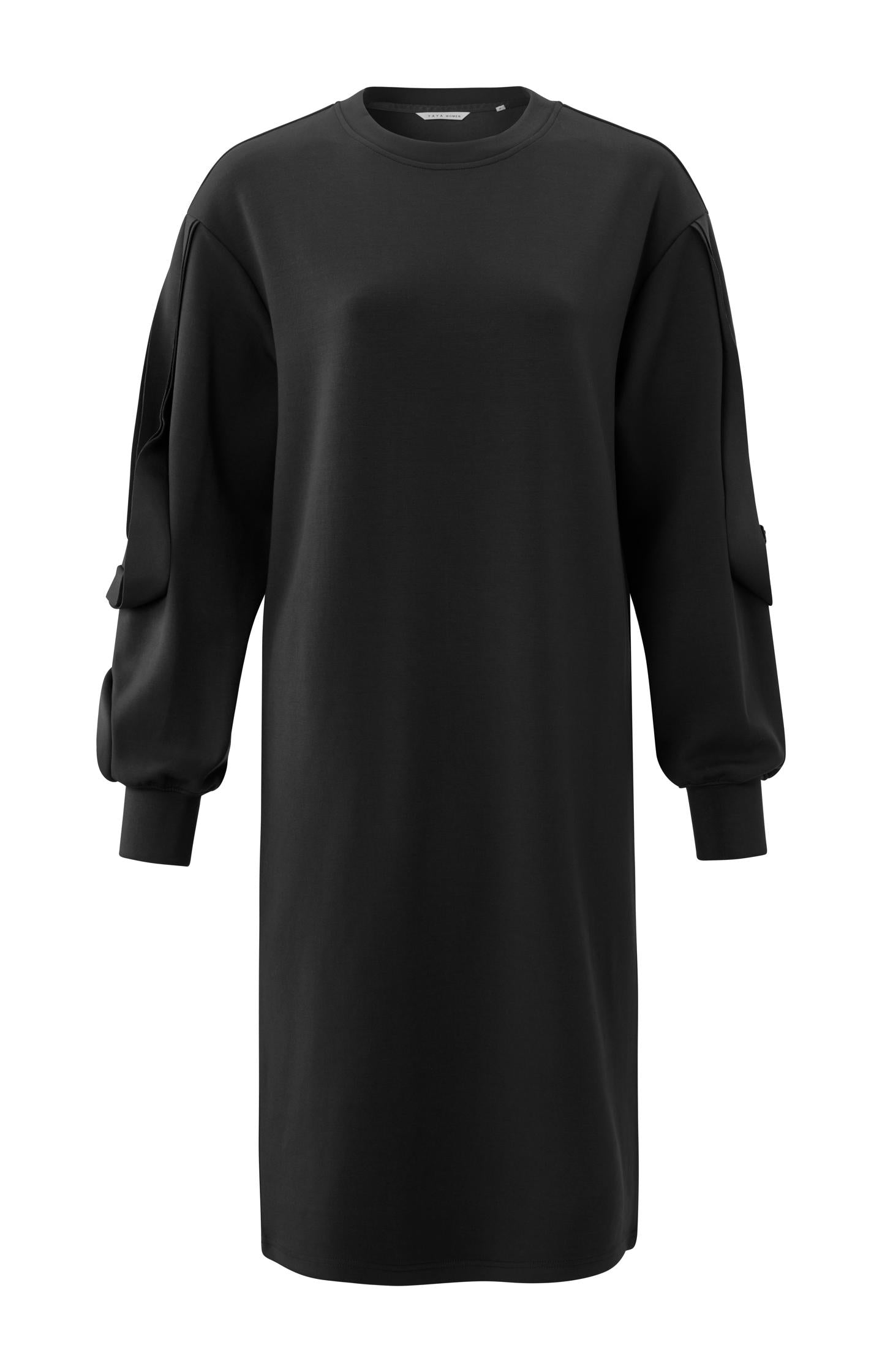 Sweat dress with a round neck and long detailed sleeves - Type: product