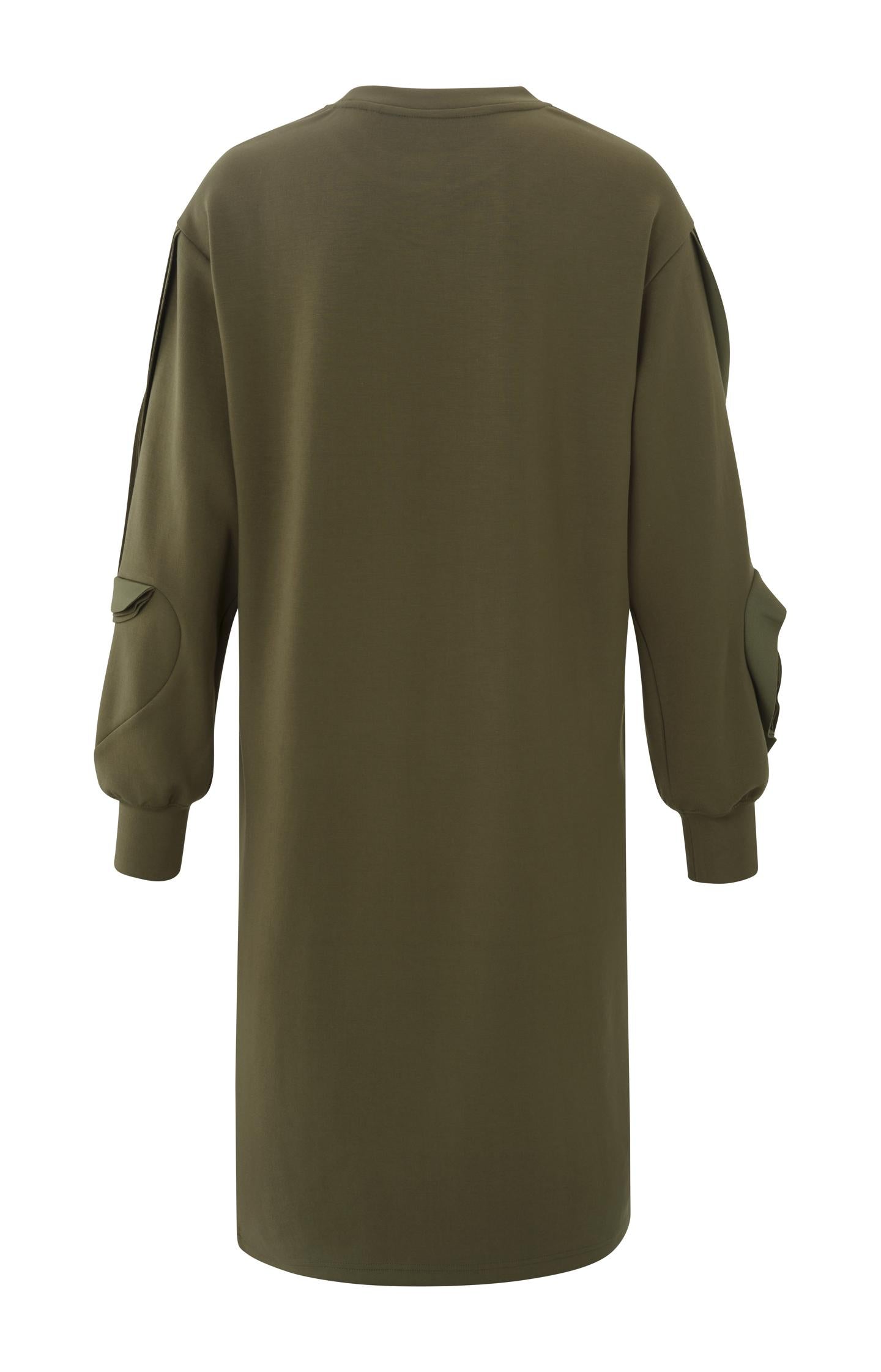 Sweat dress with a round neck and long detailed sleeves