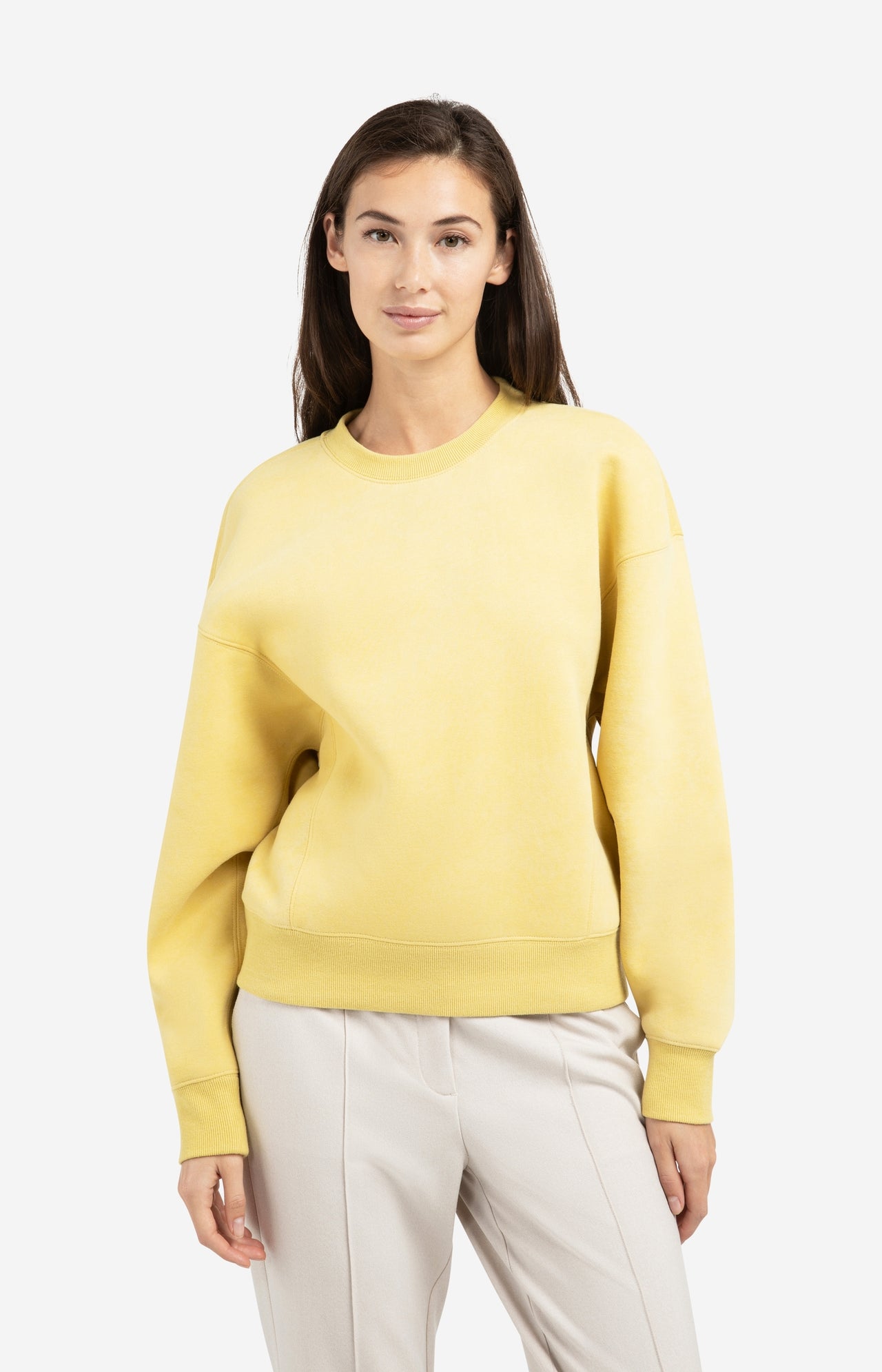 Sweater in sturdy fabric with washed effect