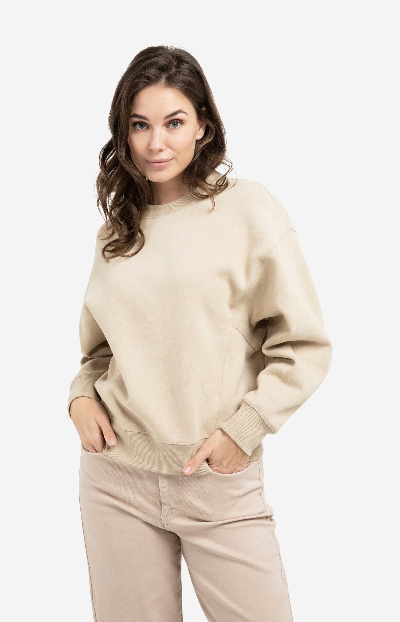 Sweater in sturdy fabric with washed effect - Type: lookbook