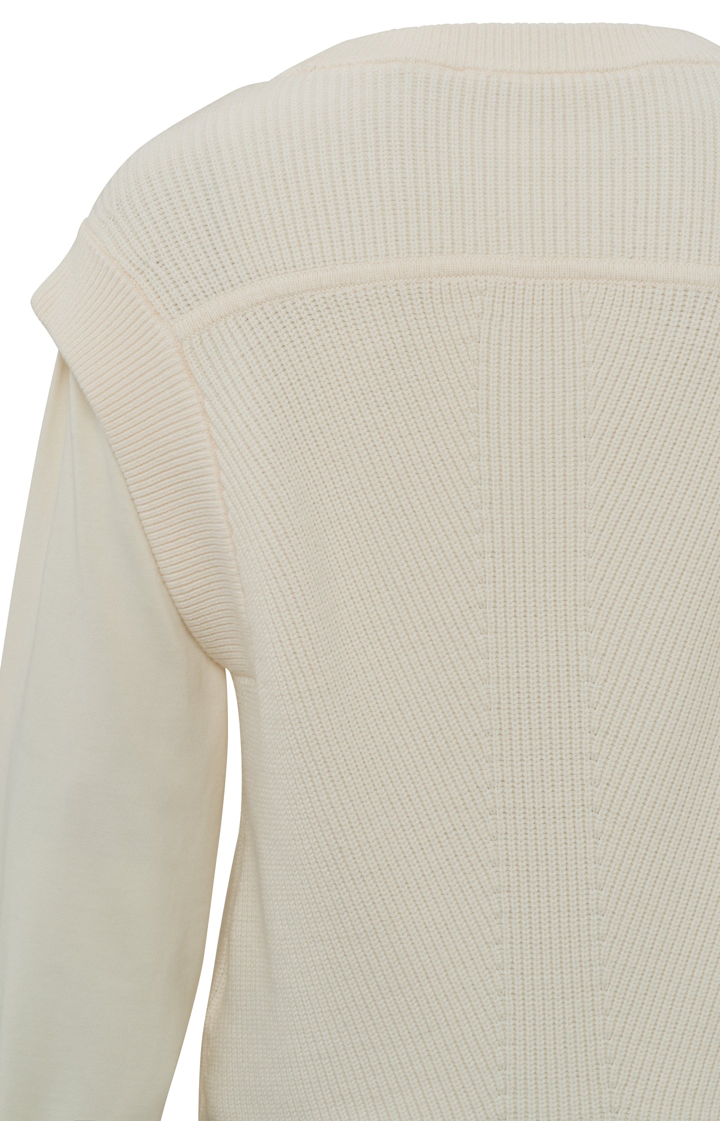 Sweater with a round neck, long jersey sleeves and rib detai