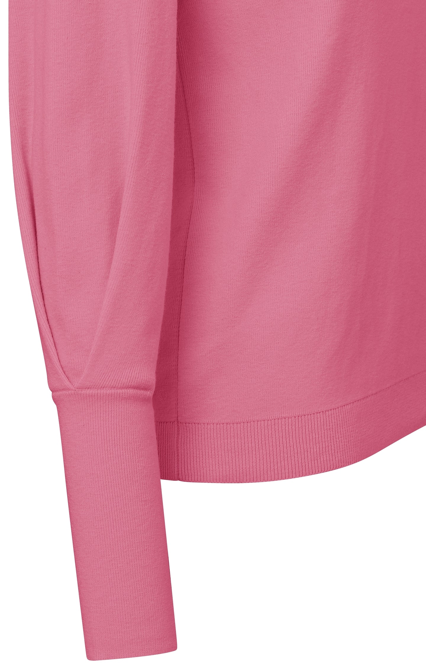 Sweater with a round neck, long puff sleeves and seam detail