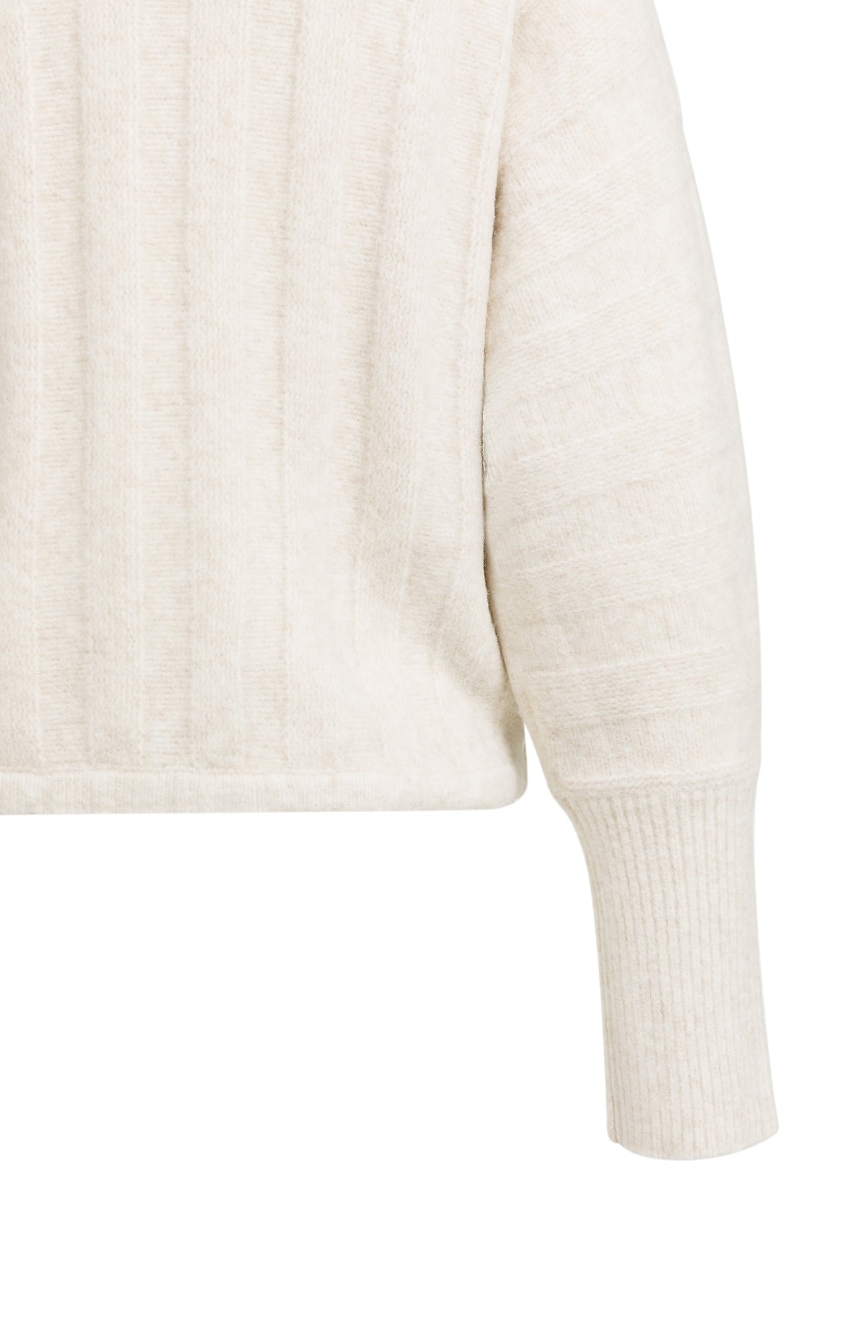 Sweater with batwing sleeves and drawcord at the hem