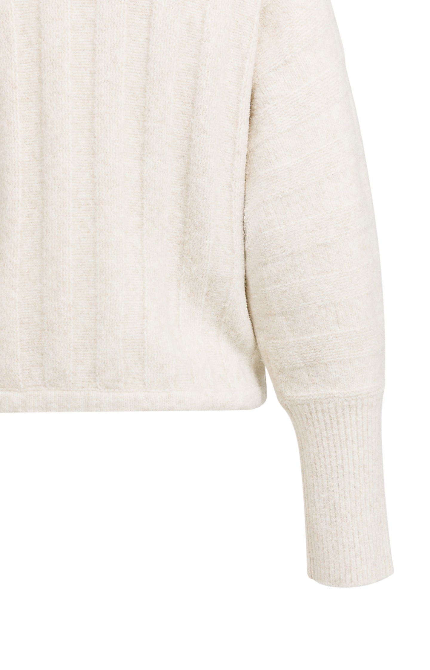 Sweater with batwing sleeves and drawcord at the hem