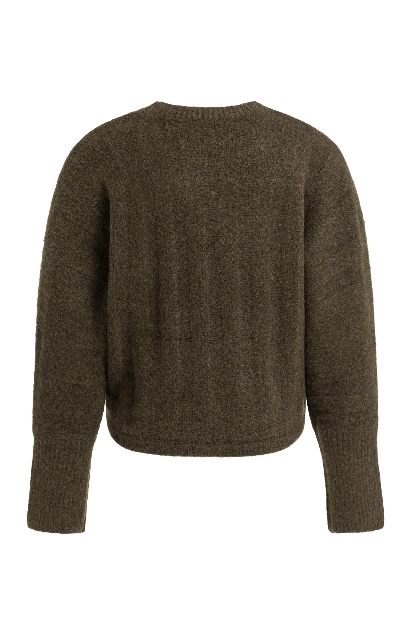 Sweater with batwing sleeves and drawcord at the hem