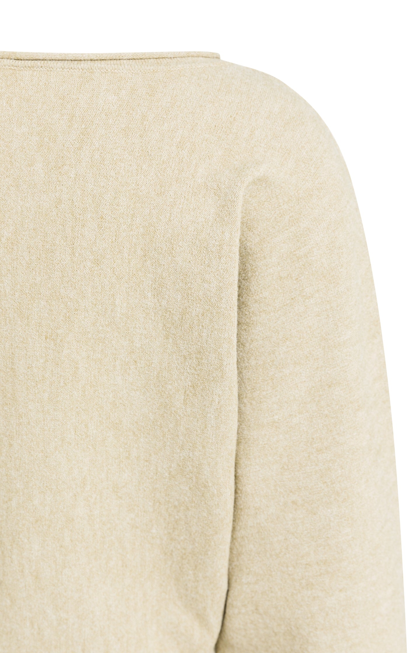 Sweater with boat neckline and long sleeves