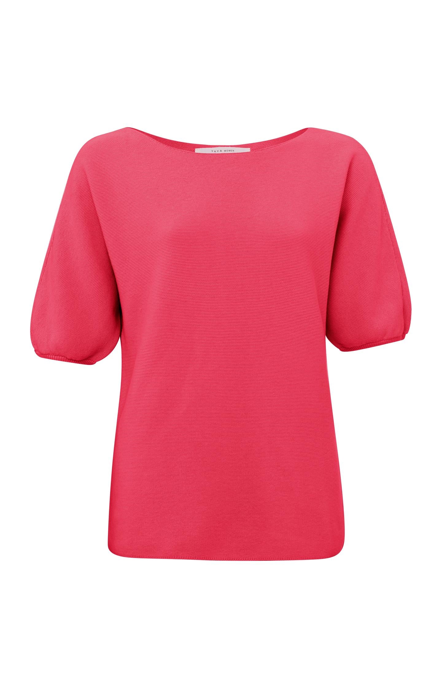 Sweater with boatneck and short puff sleeves in regular fit - Type: product