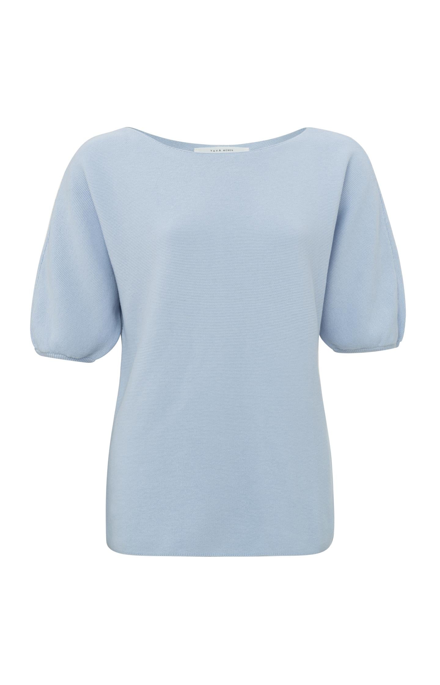 Sweater with boatneck and short puff sleeves in regular fit - Type: product