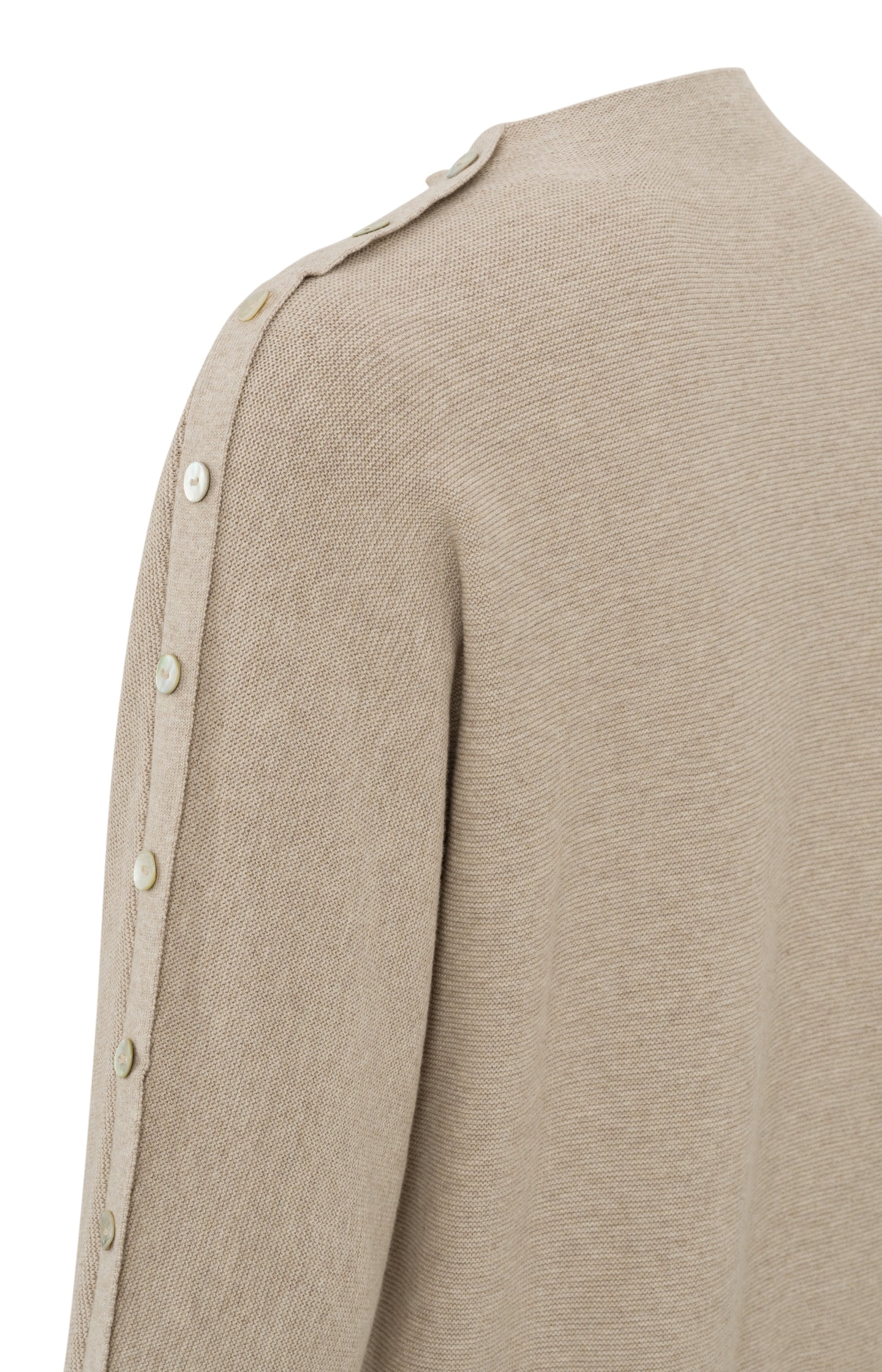 Sweater with boatneck, long sleeves and button details