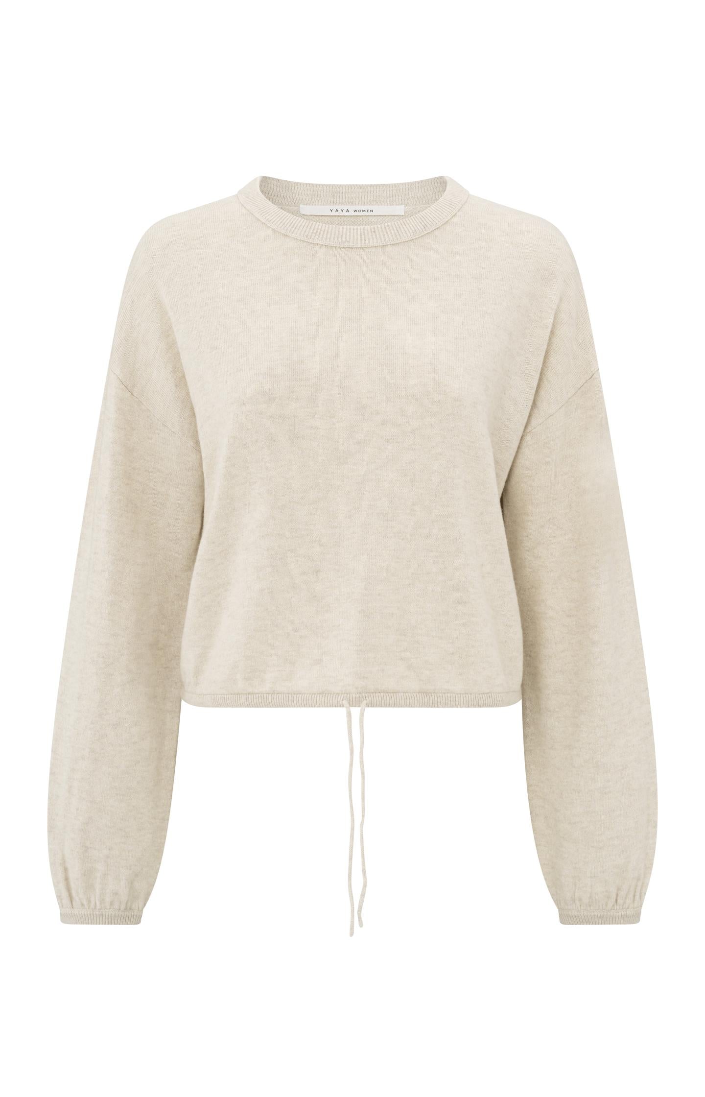 Sweater with corded hem and loose fit