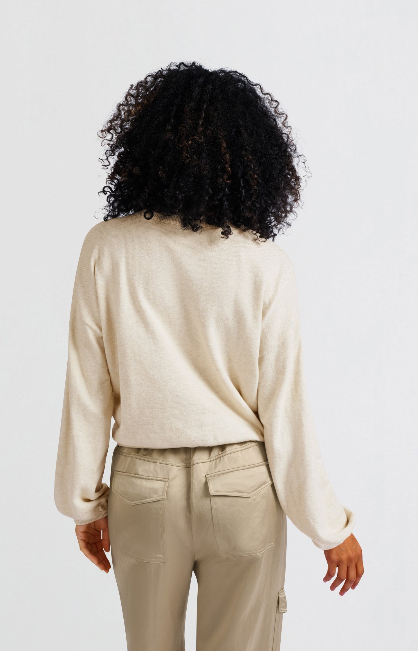 Sweater with corded hem and loose fit