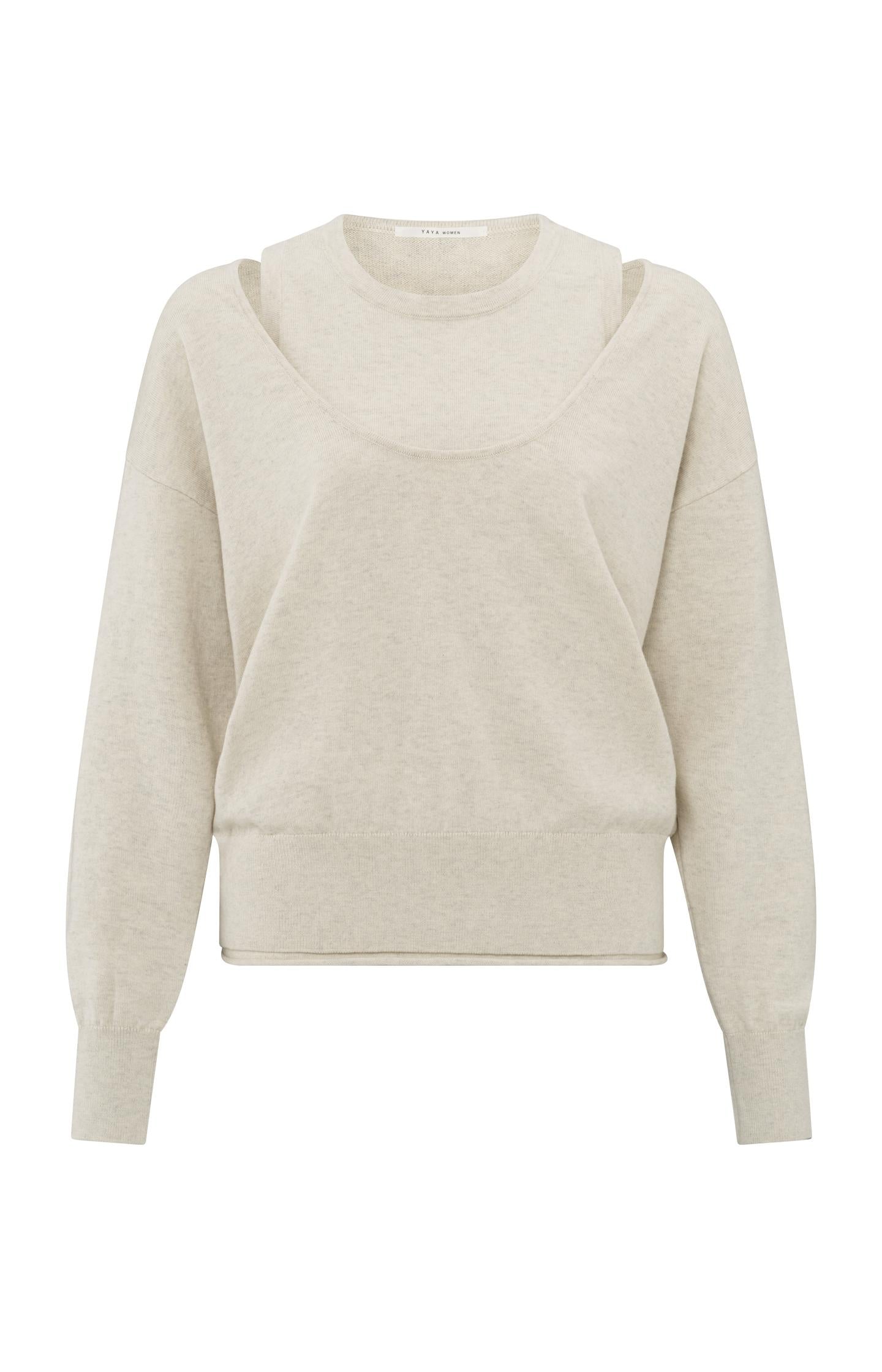 Sweater with deep round neck and matching tank top - Type: product