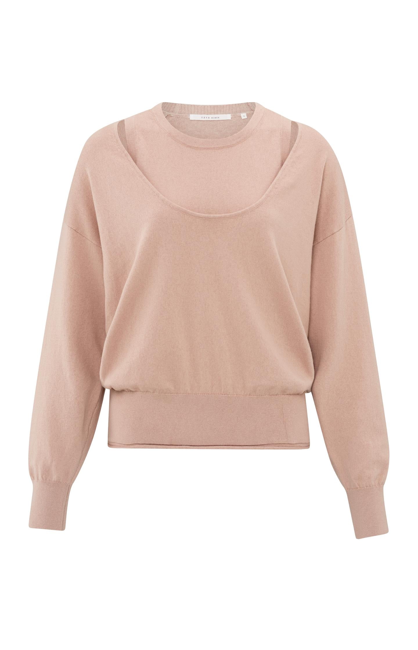 Sweater with deep round neck and matching tank top - Type: product