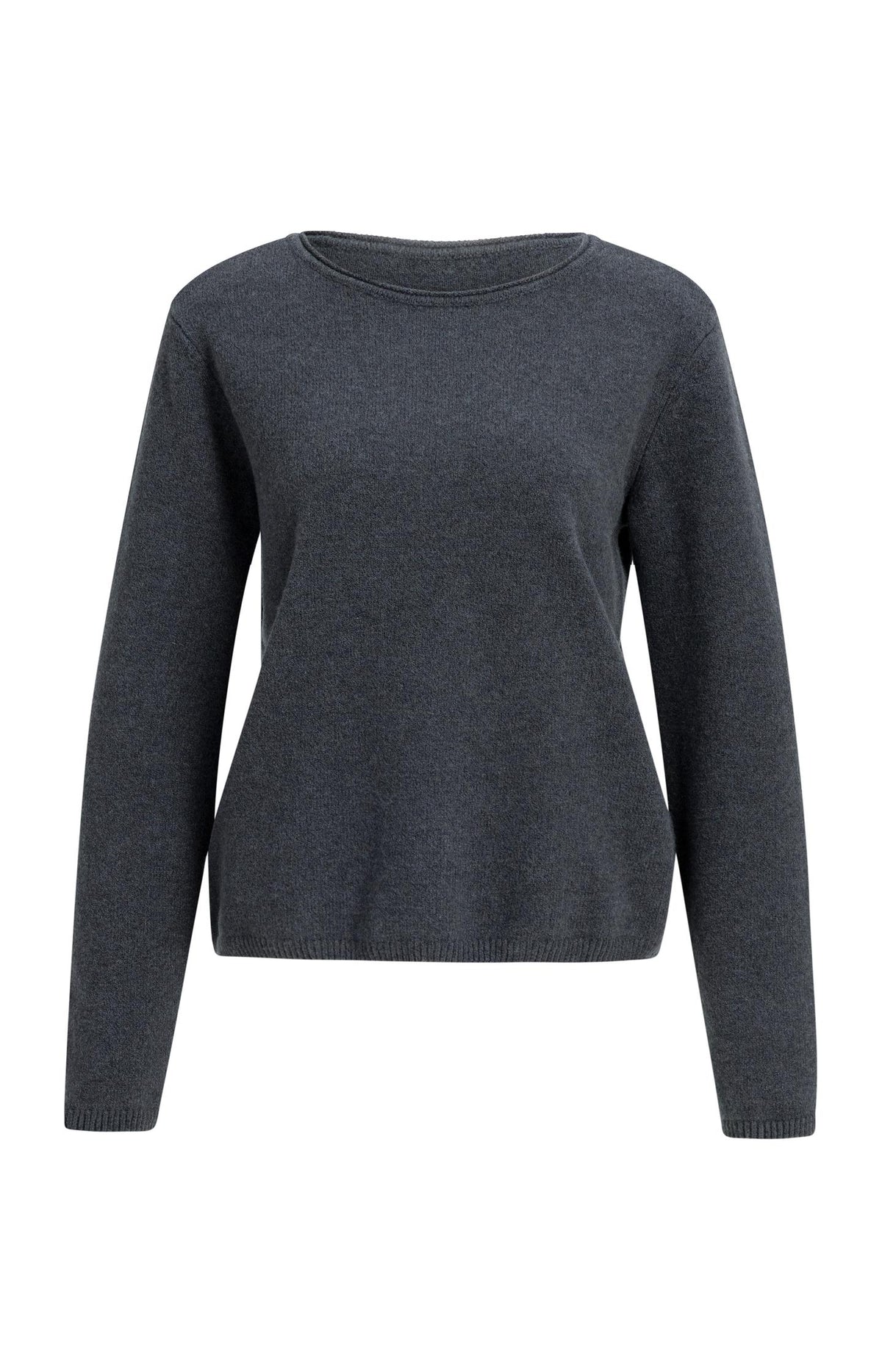 Sweater with detachable turtleneck collar - Dark Anthracite Melange