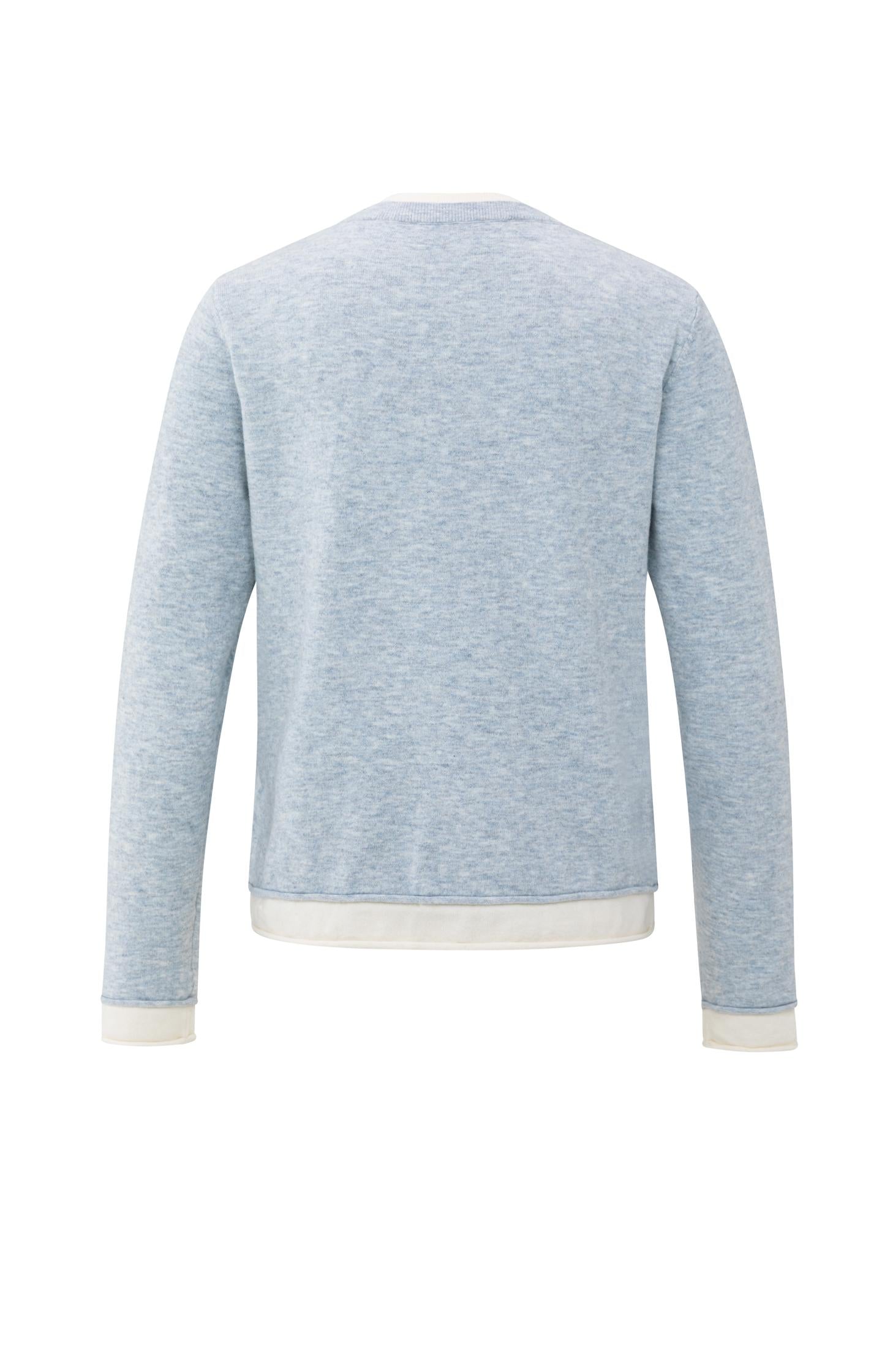 Sweater with double-layer look and contrast trims