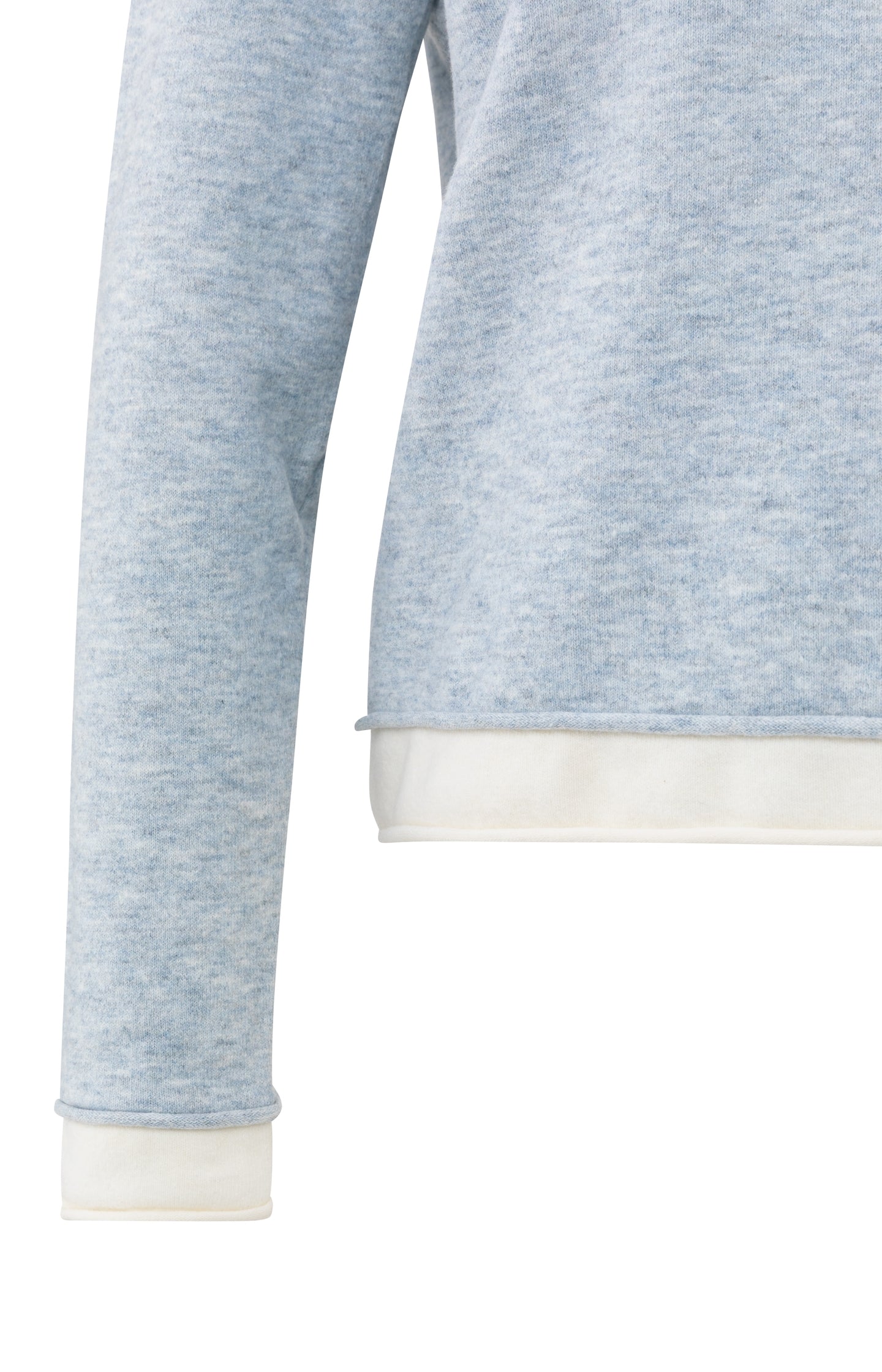 Sweater with double-layer look and contrast trims