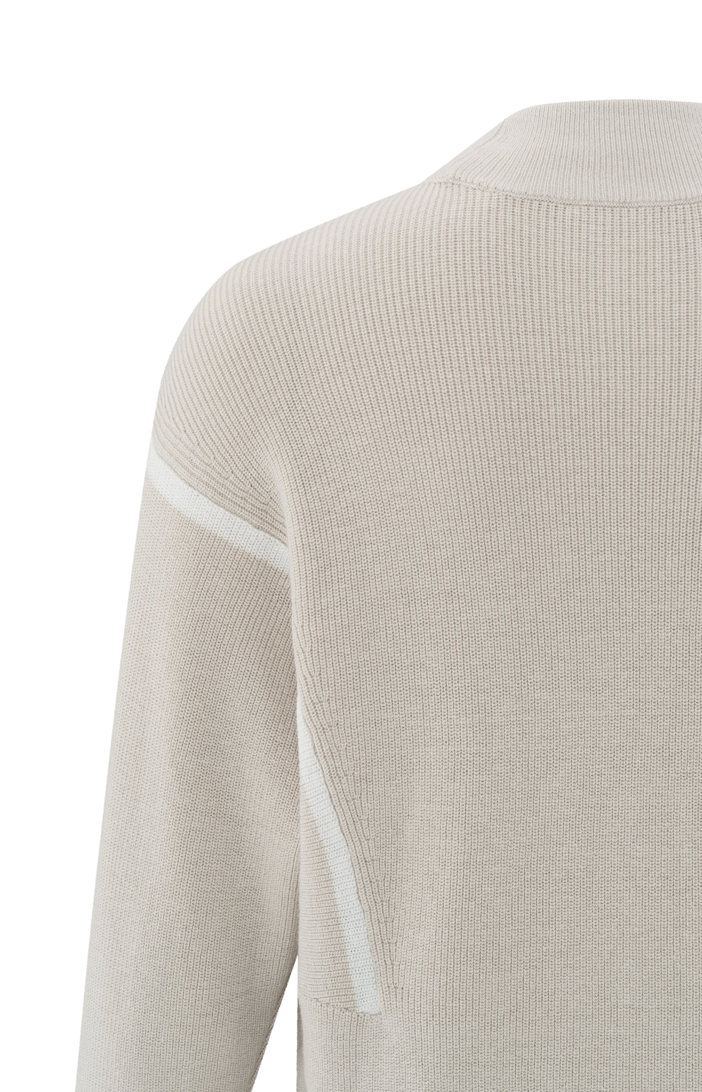 Sweater with high neck and subtle stripe details