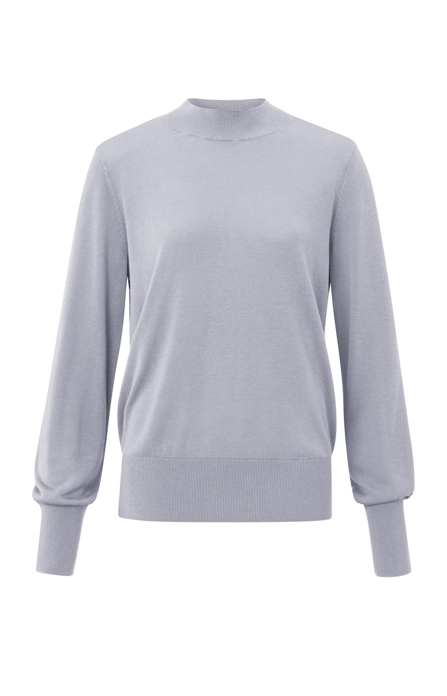 Sweater with high neck, long sleeves and open back - Type: product