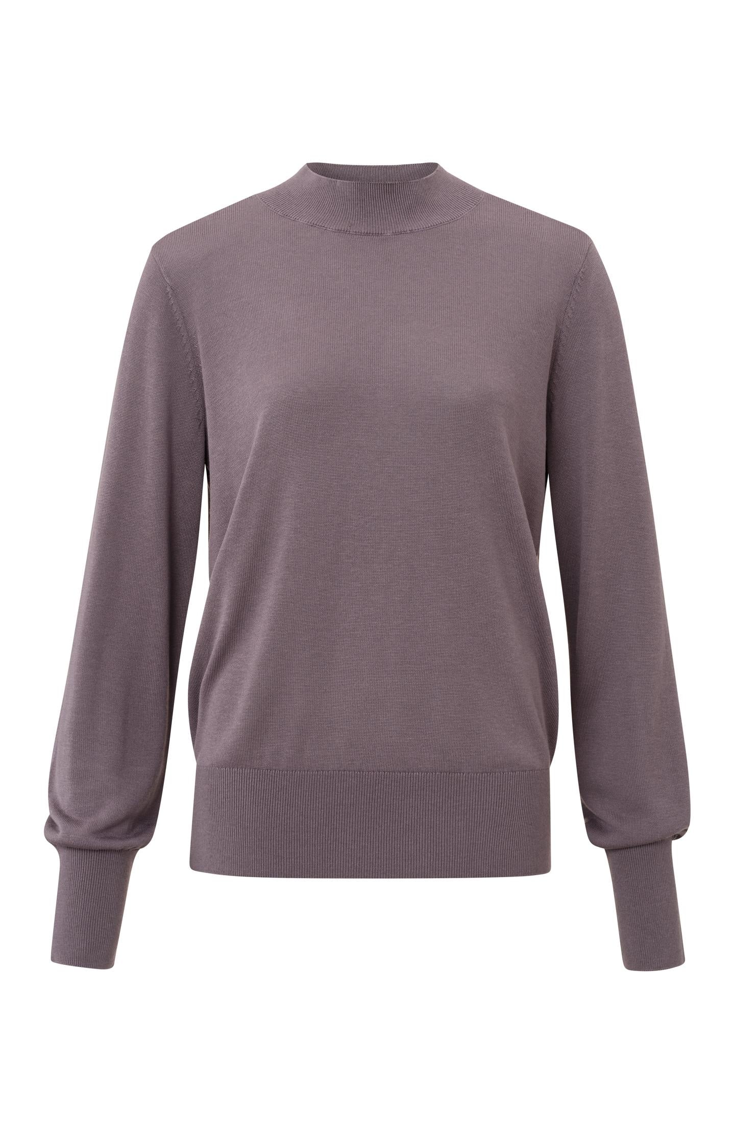 Sweater with high neck, long sleeves and open back - Type: product