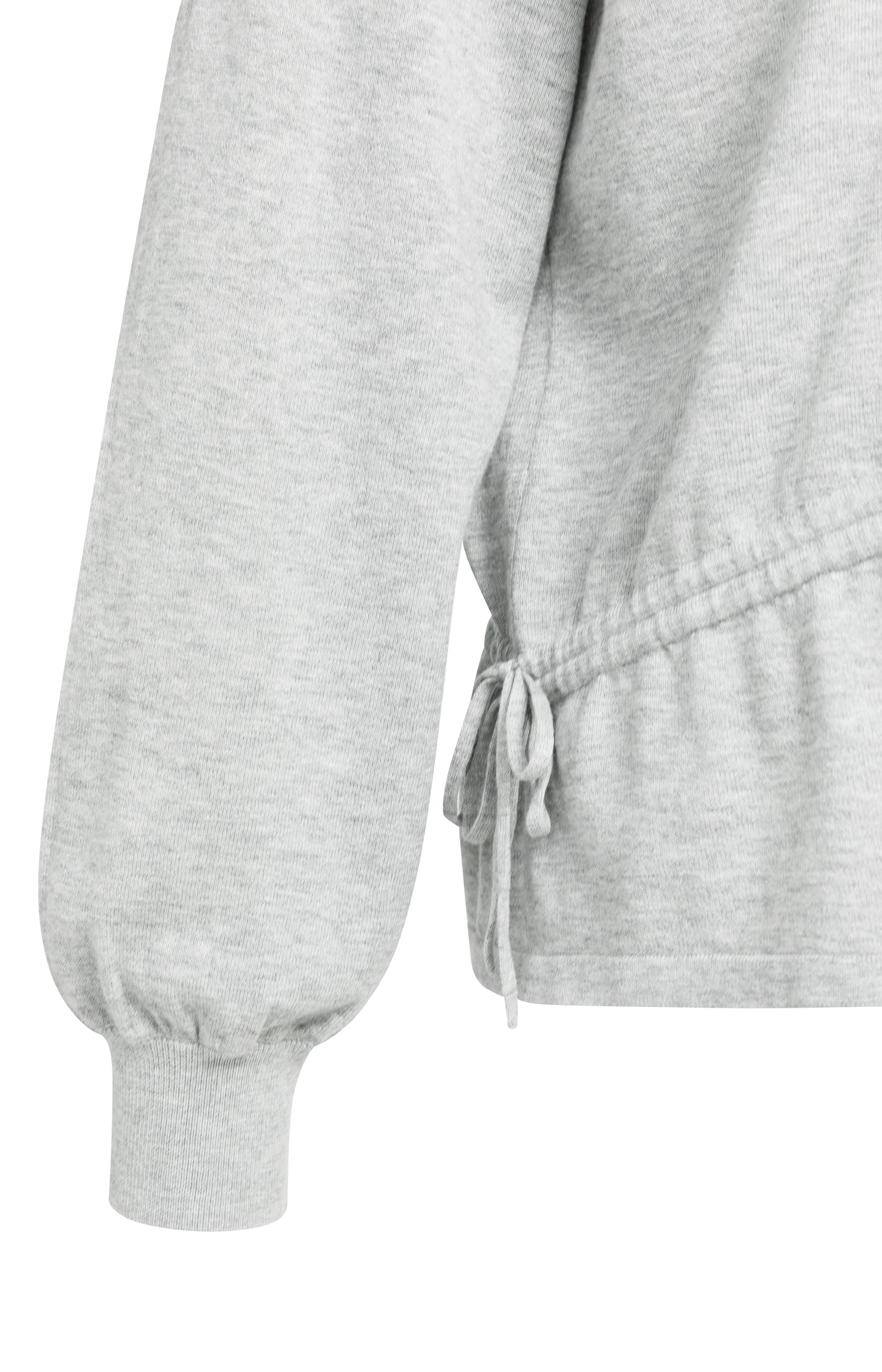 Sweater with high neckline and waist cord