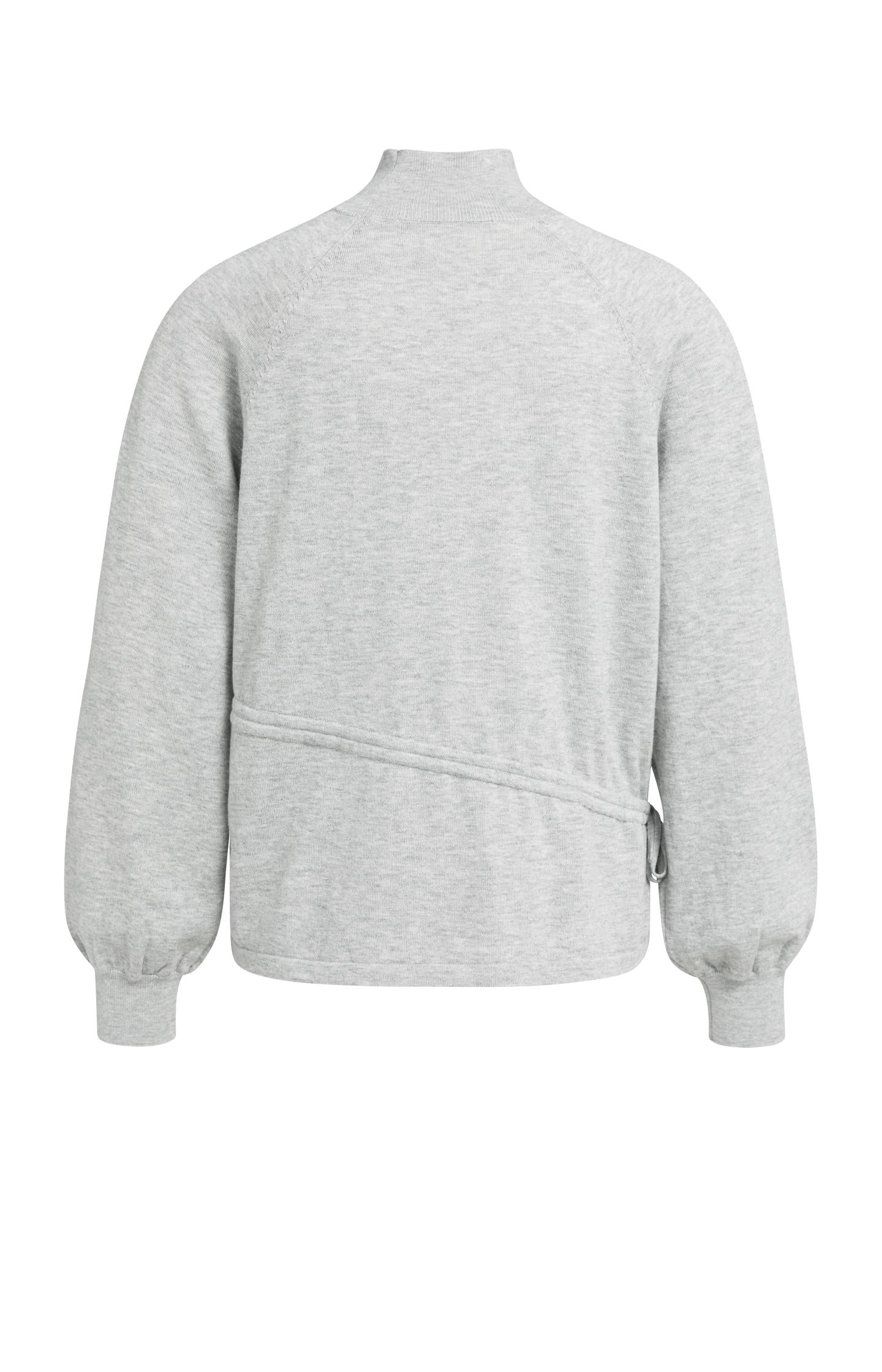 Sweater with high neckline and waist cord