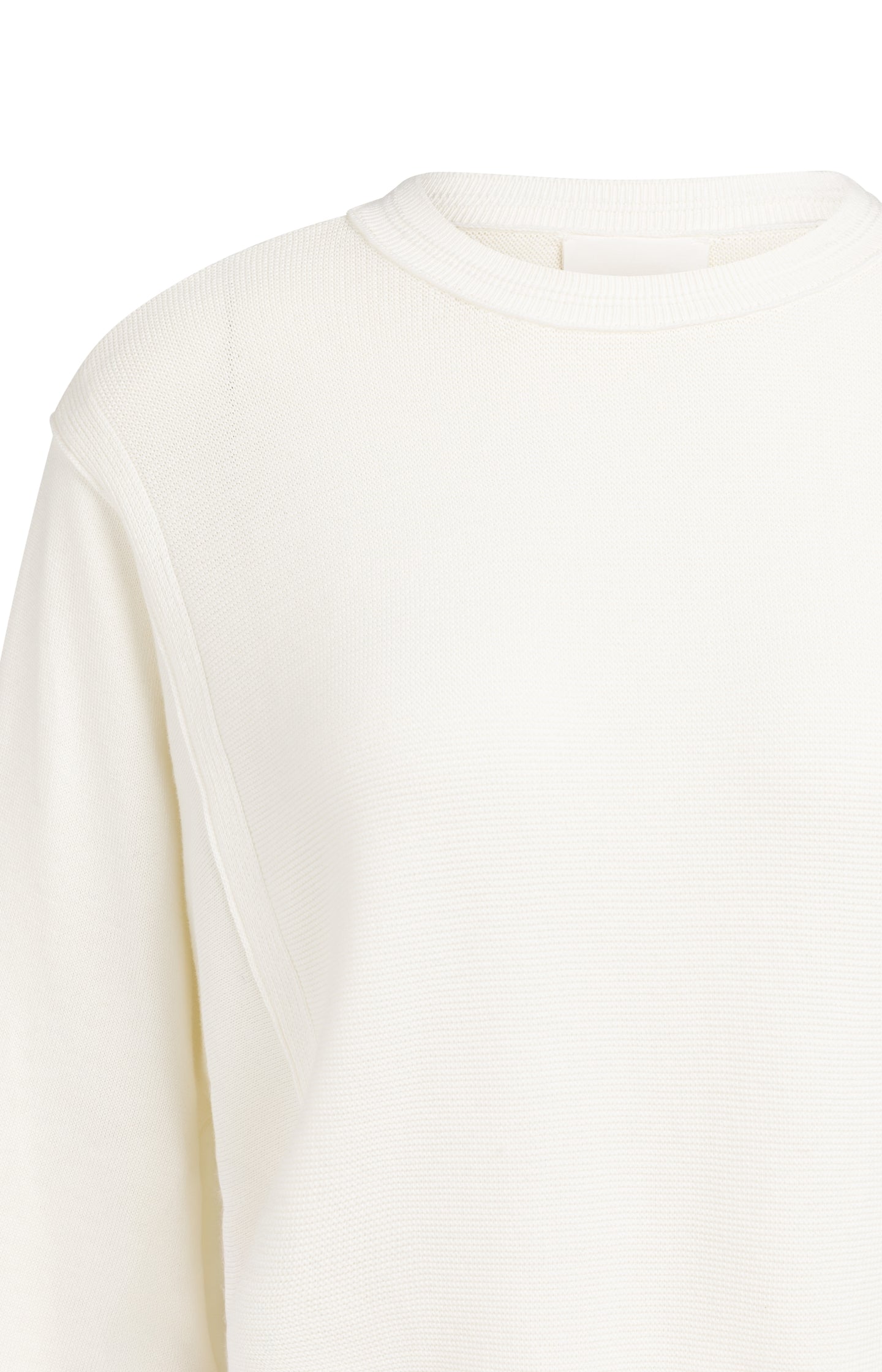 Sweater with mixed textures and wide sleeves