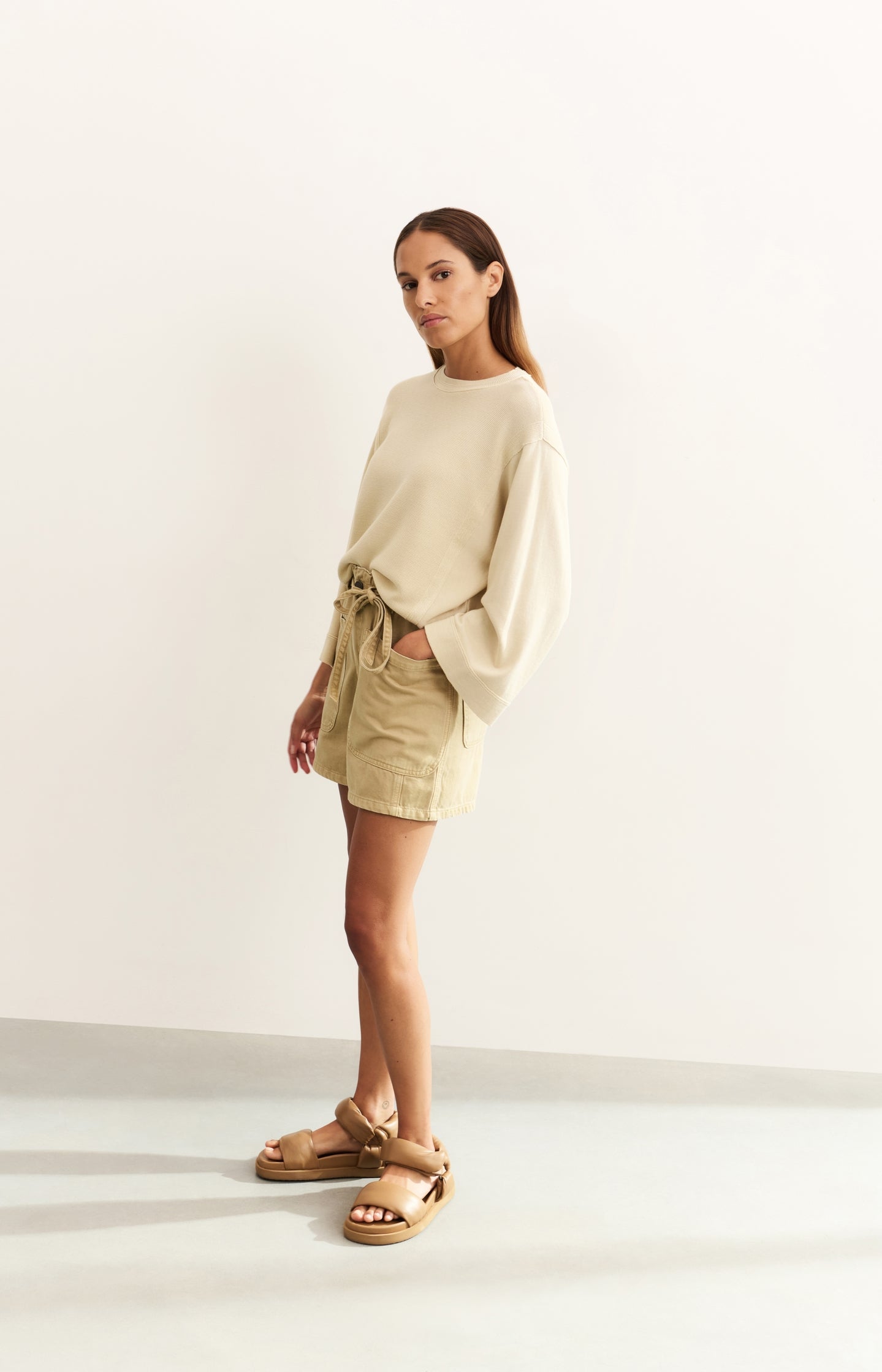 Sweater with mixed textures