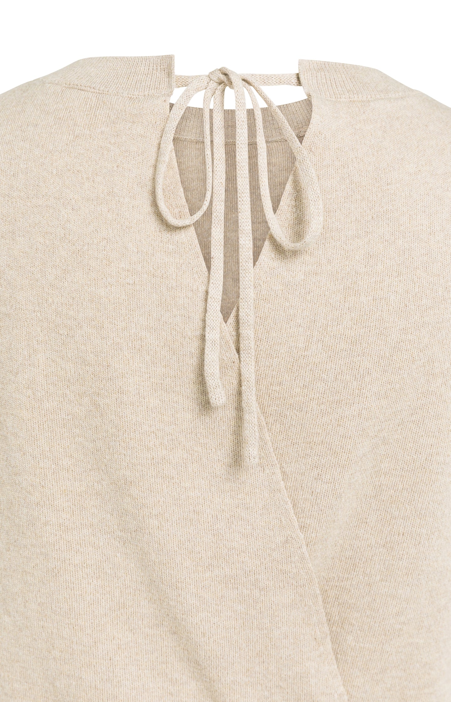 Sweater with open back and short sleeves