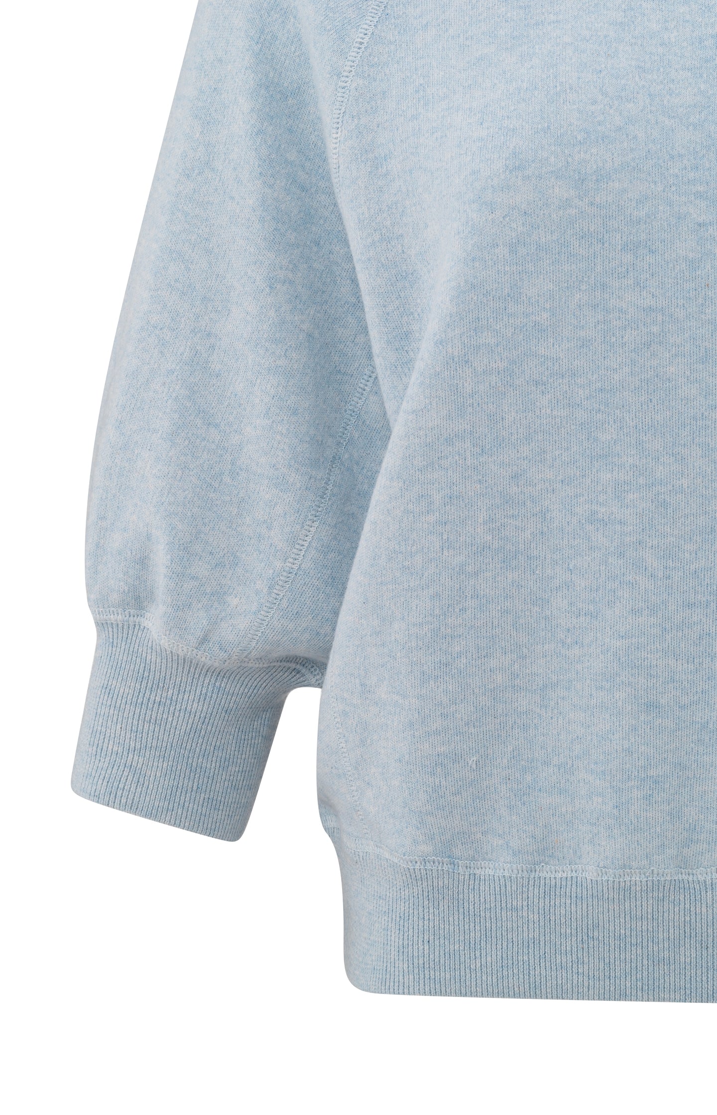 Sweater with raglan sleeves and round neck