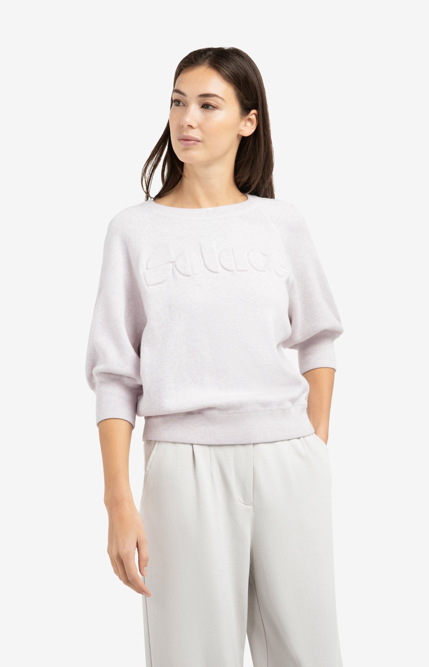 Sweater with raglan sleeves and tonal artwork