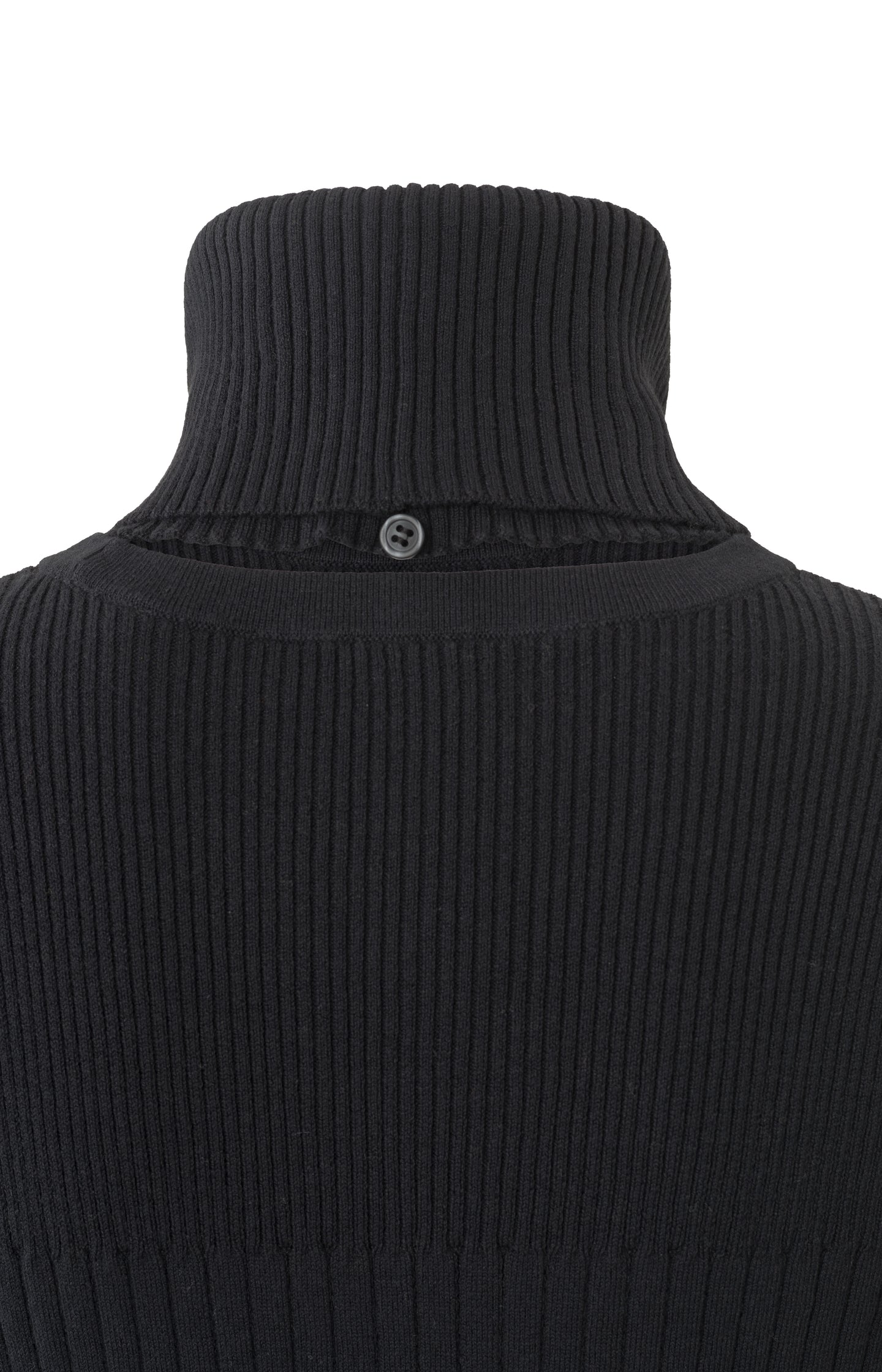 Sweater with removable collar, long sleeves and rib details