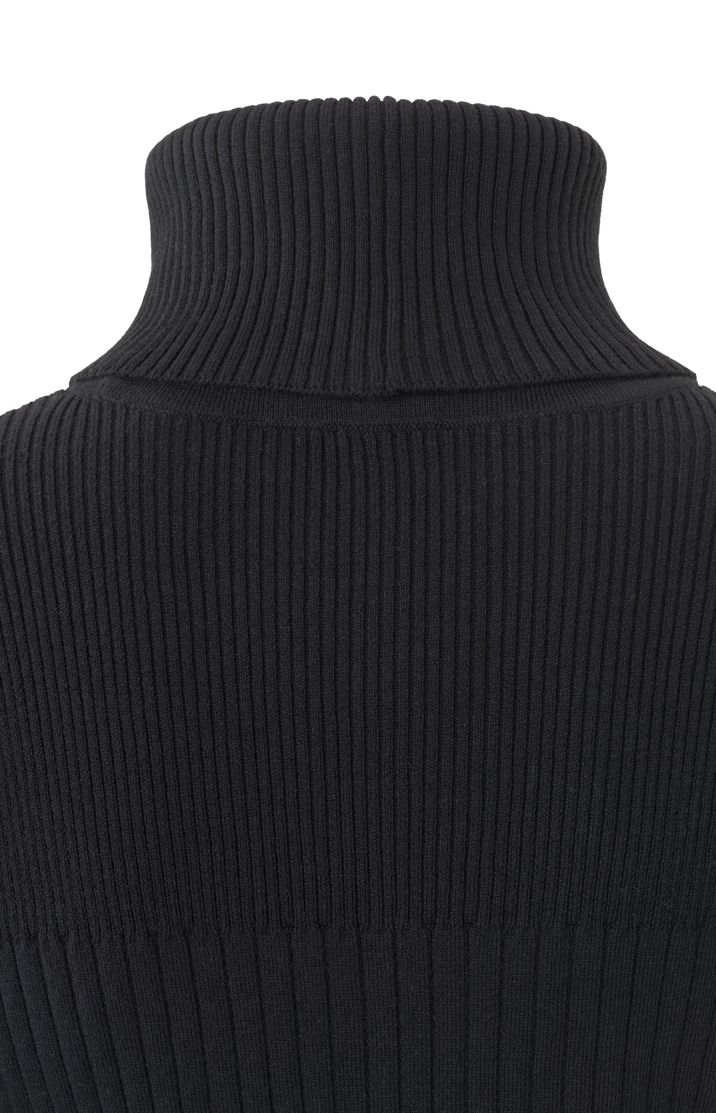 Sweater with removable collar, long sleeves and rib details