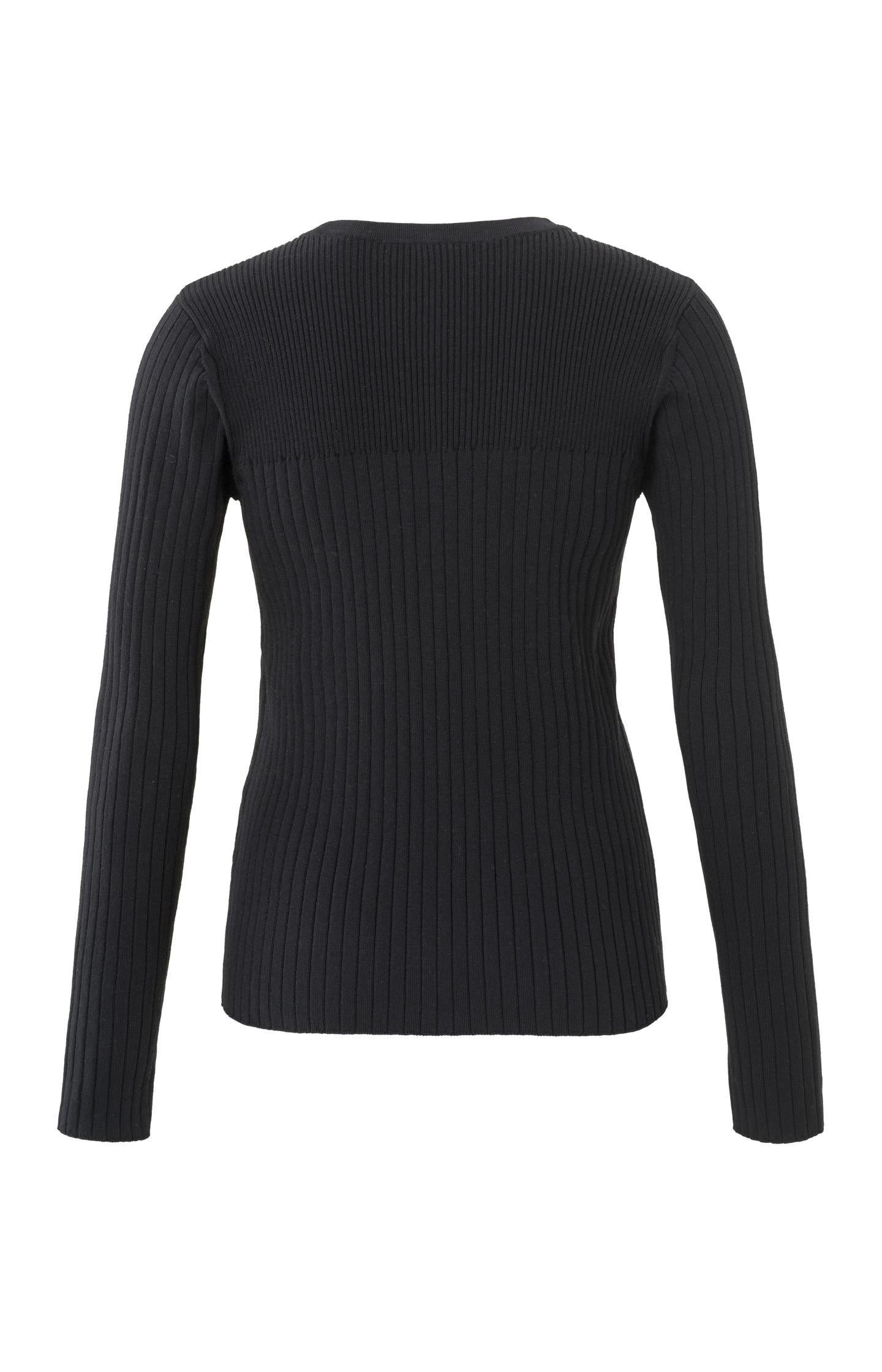 Sweater with removable collar, long sleeves and rib details