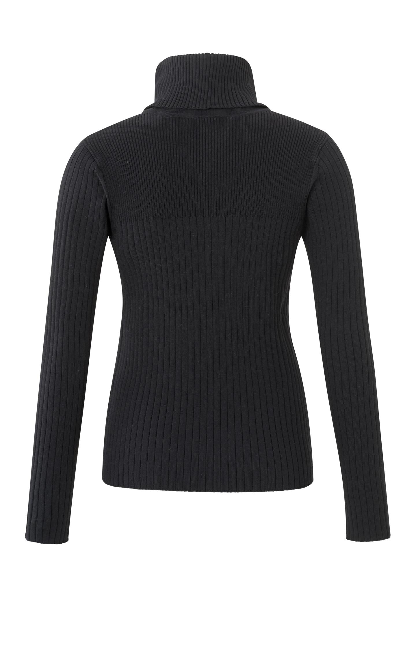 Sweater with removable collar, long sleeves and rib details