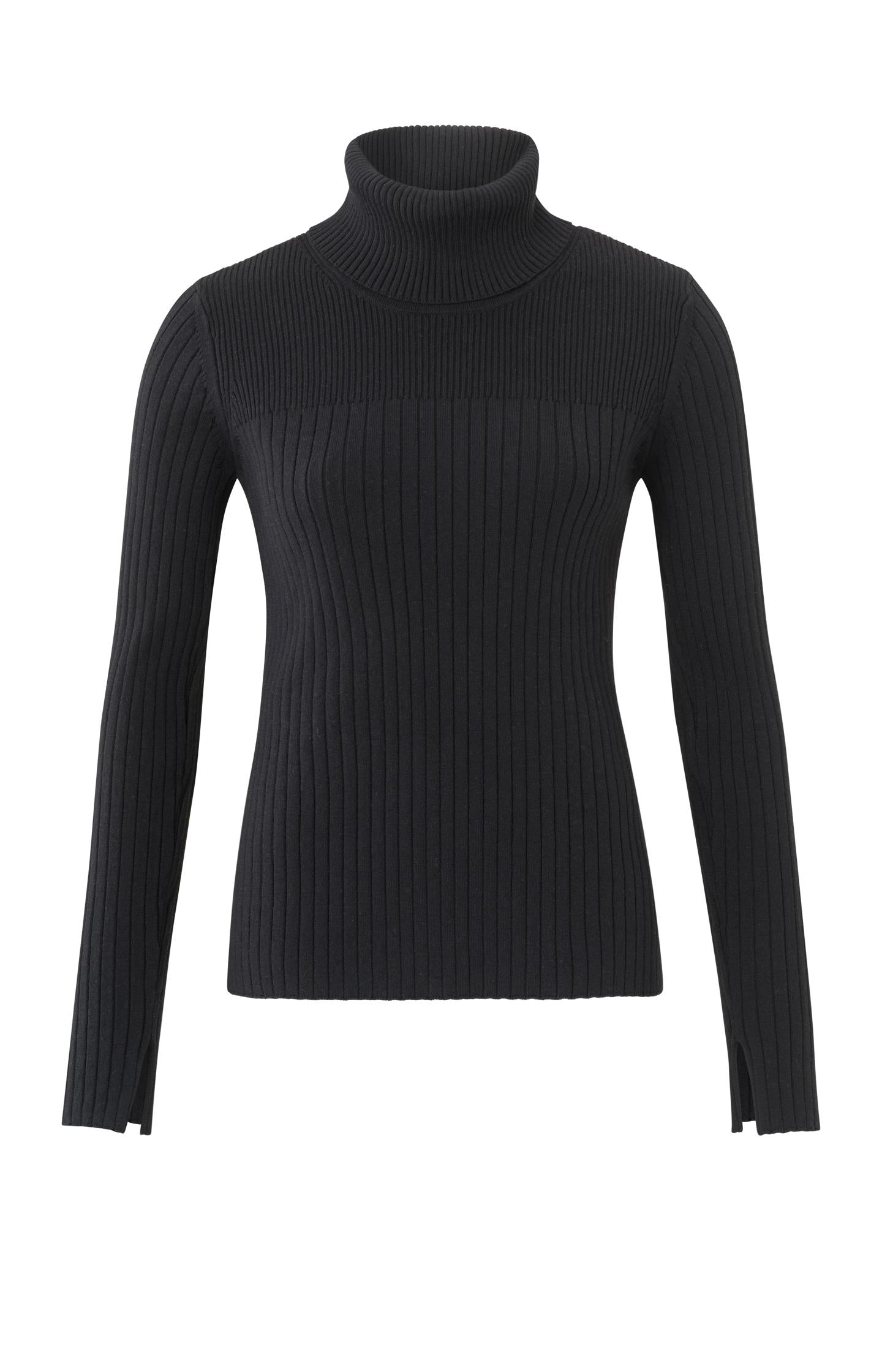 Sweater with removable collar, long sleeves and rib details - Type: product