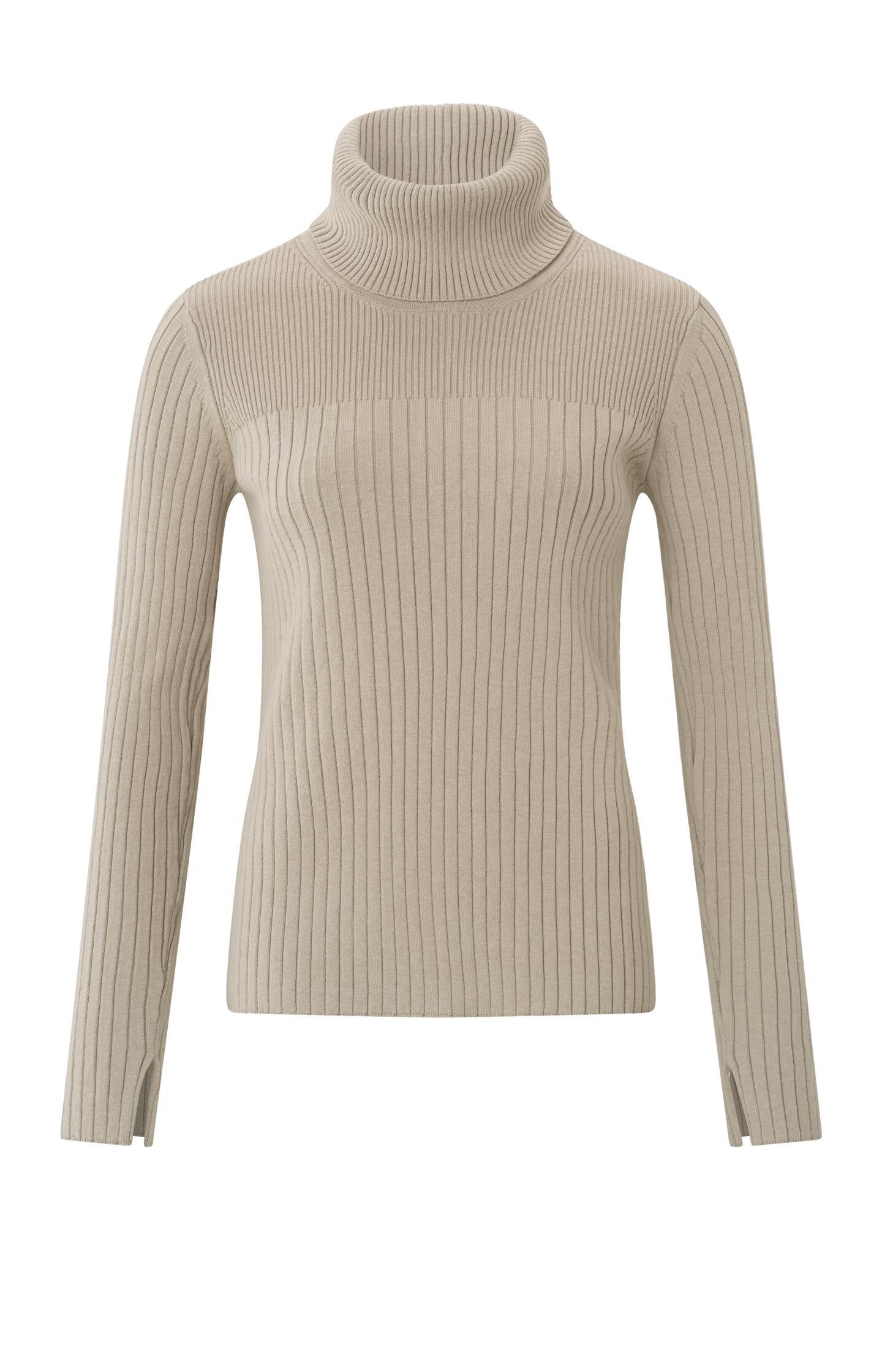 Sweater with removable collar, long sleeves and rib details - Type: product