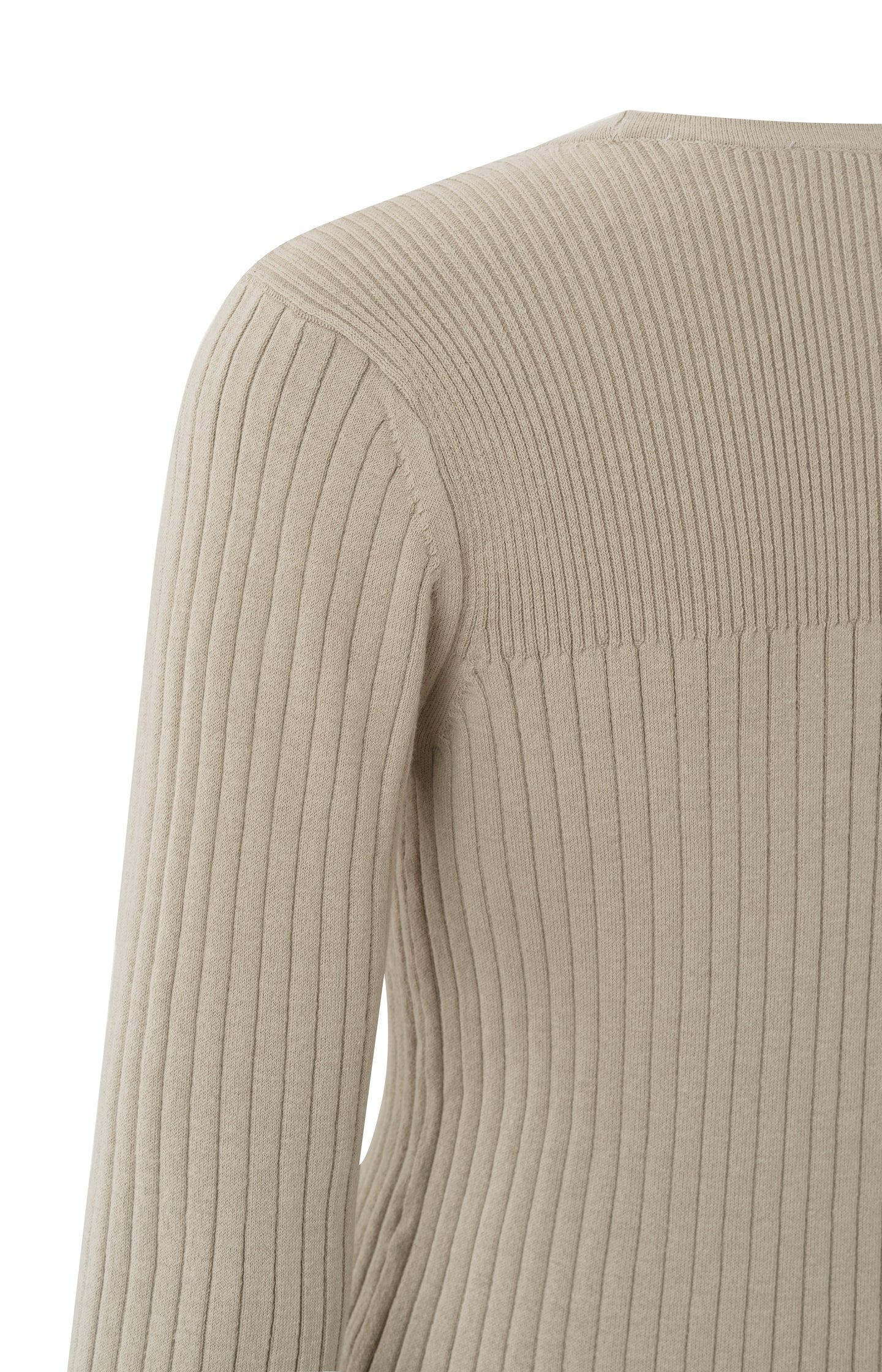 Sweater with removable collar, long sleeves and rib details