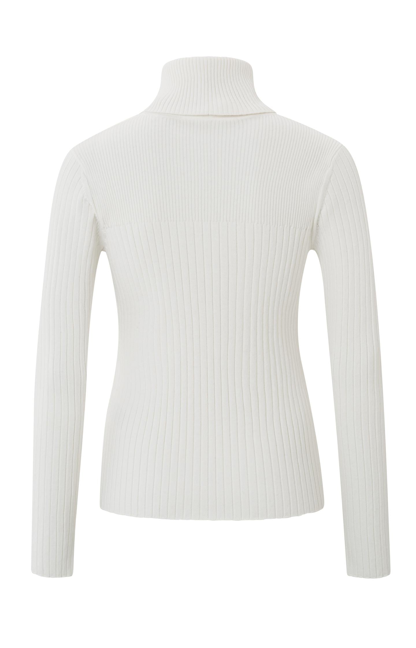 Sweater with removable collar, long sleeves and rib details